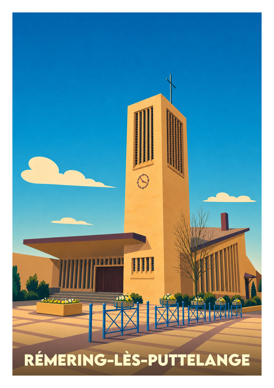 Affiche souvenir de Rémering-lès-Puttelange – image brute sans cadre