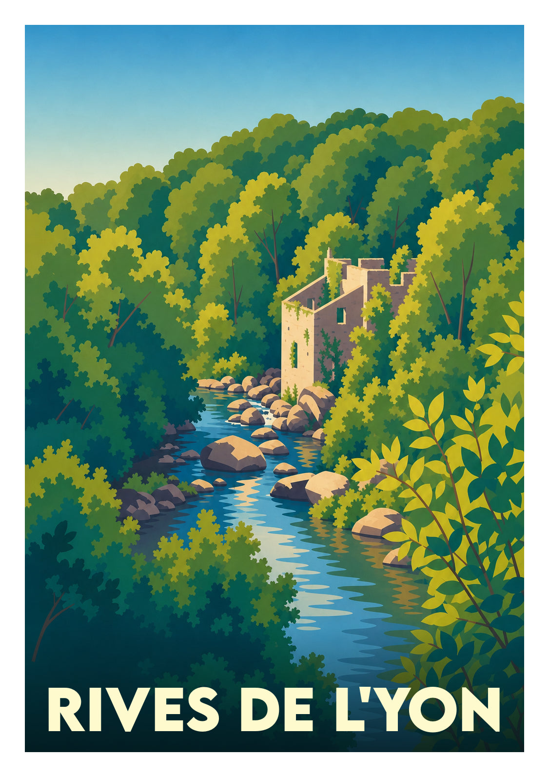 Affiche souvenir de Rives de l'Yon – image brute sans cadre