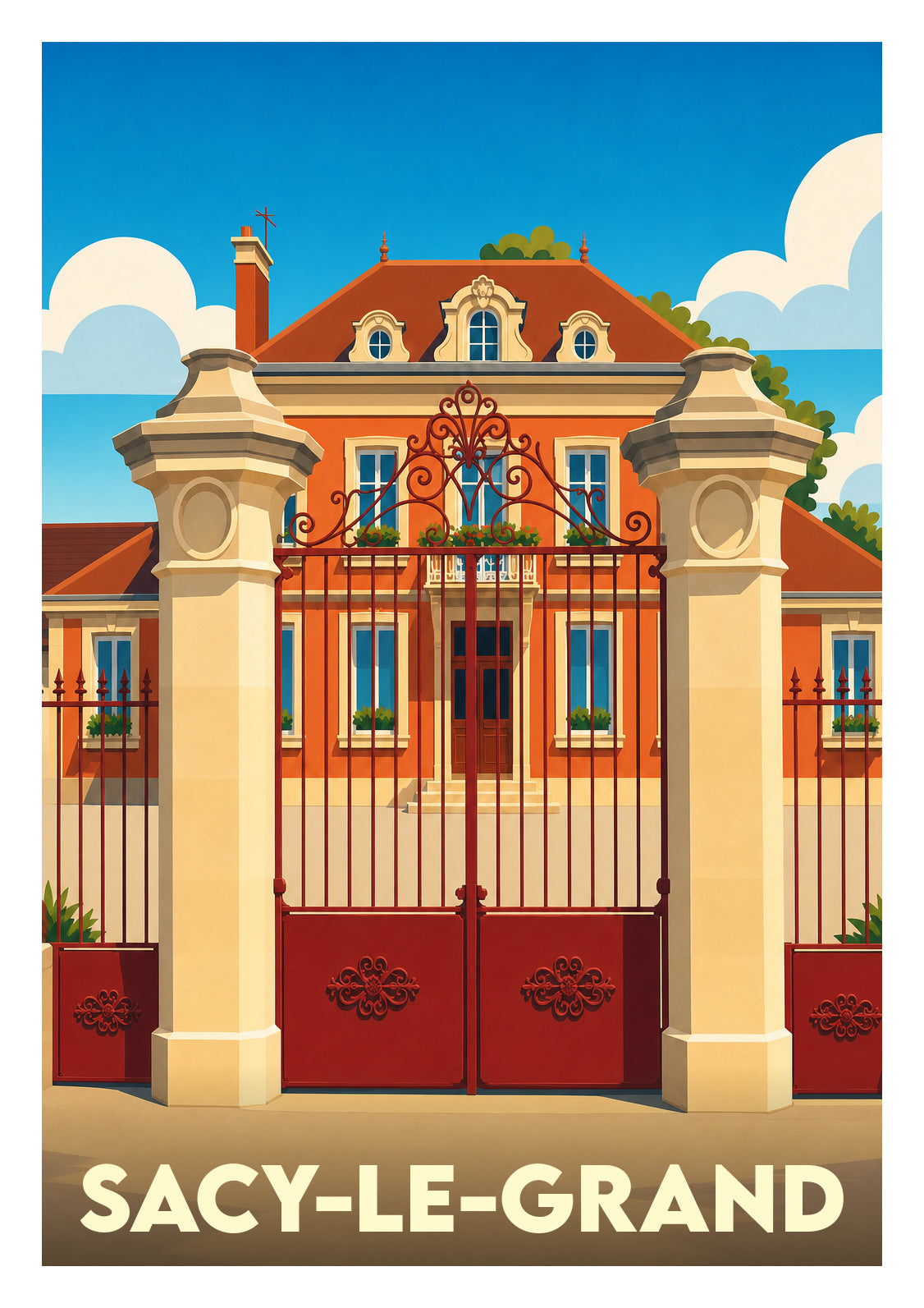 Affiche souvenir de Sacy-le-Grand – image brute sans cadre