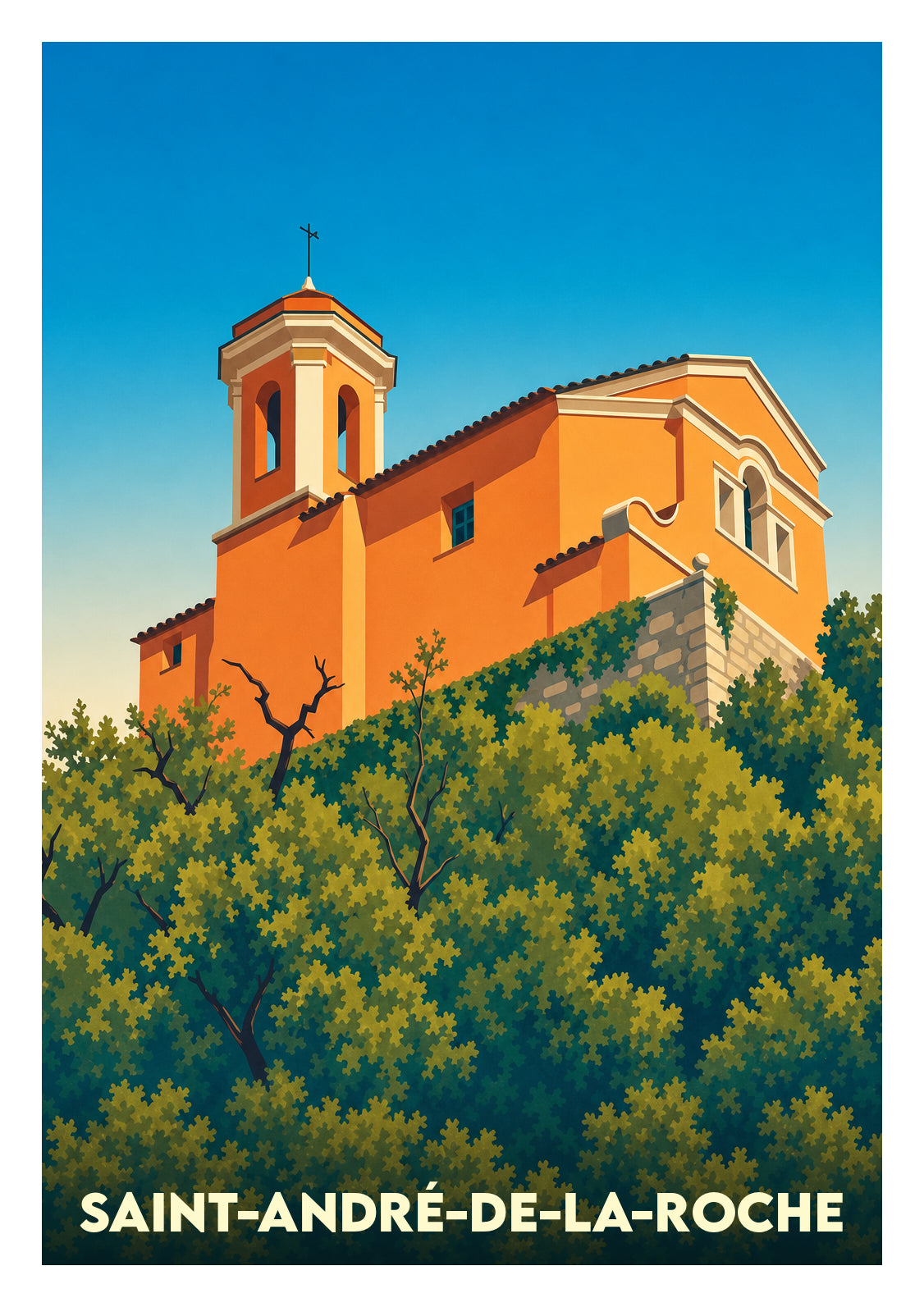 Affiche souvenir de Saint-André-de-la-Roche – image brute sans cadre