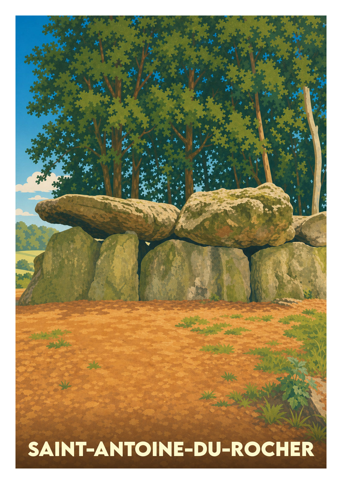 Affiche souvenir de Saint-Antoine-du-Rocher – image brute sans cadre