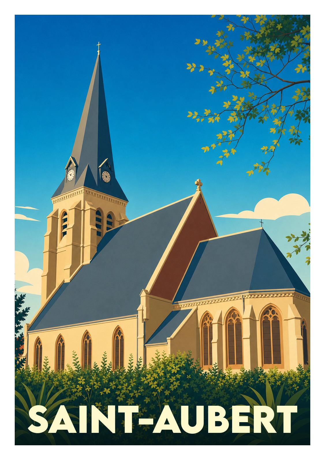 Affiche souvenir de Saint-Aubert – image brute sans cadre