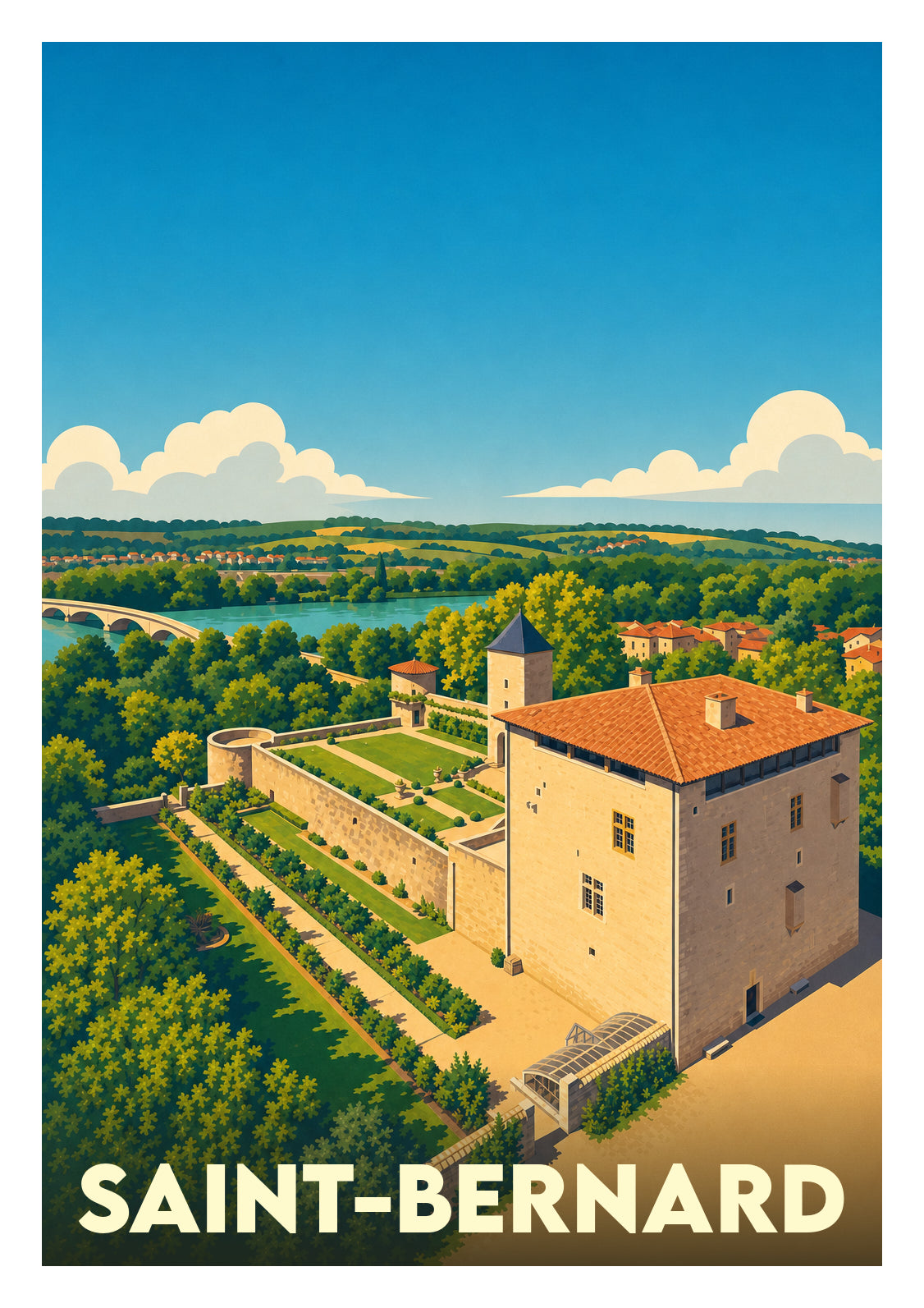 Affiche souvenir de Saint-Bernard – image brute sans cadre