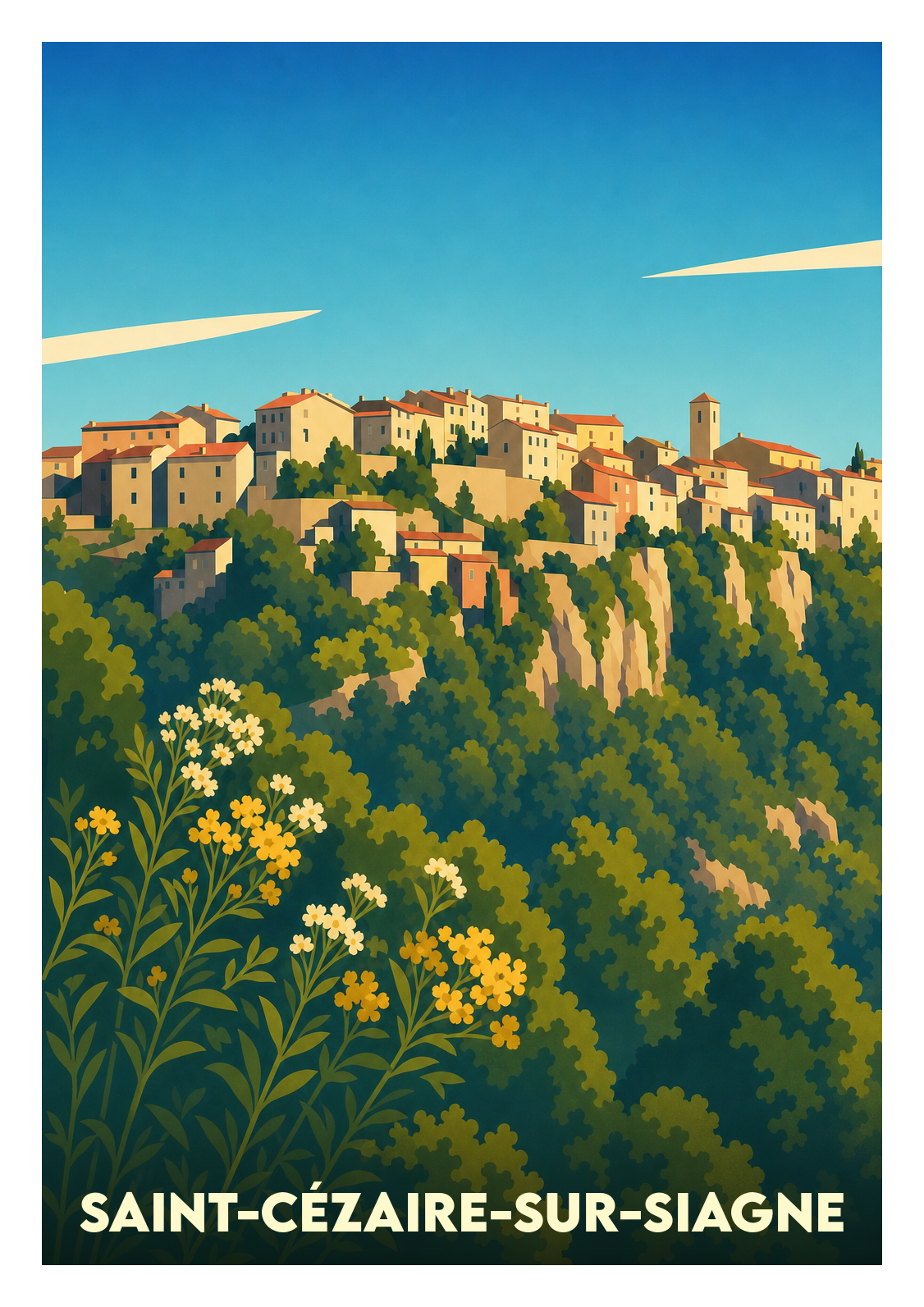 Affiche souvenir de Saint-Cézaire-sur-Siagne – image brute sans cadre