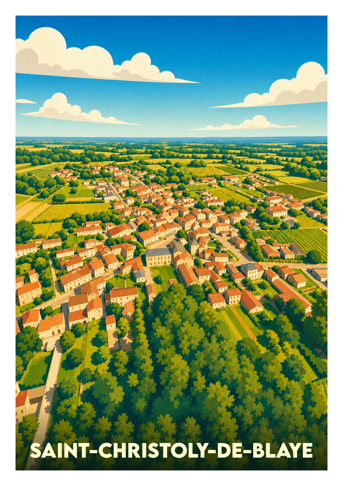 Affiche souvenir de Saint-Christoly-de-Blaye – image brute sans cadre