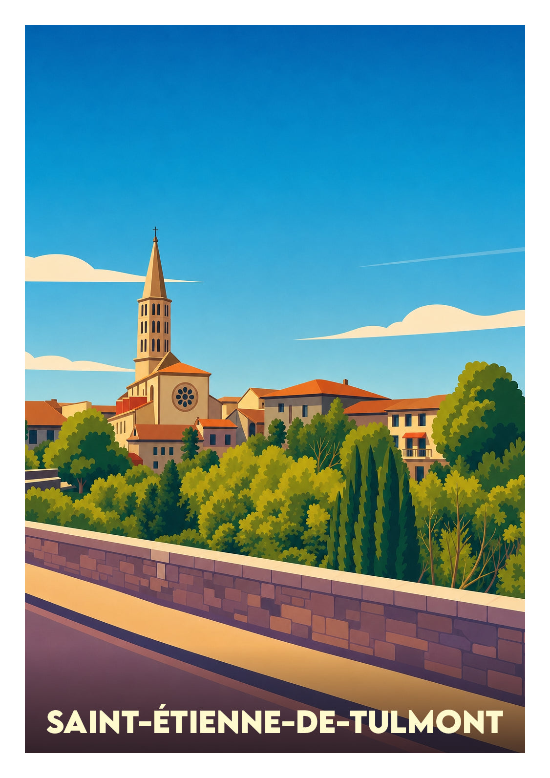 Affiche souvenir de Saint-Étienne-de-Tulmont – image brute sans cadre