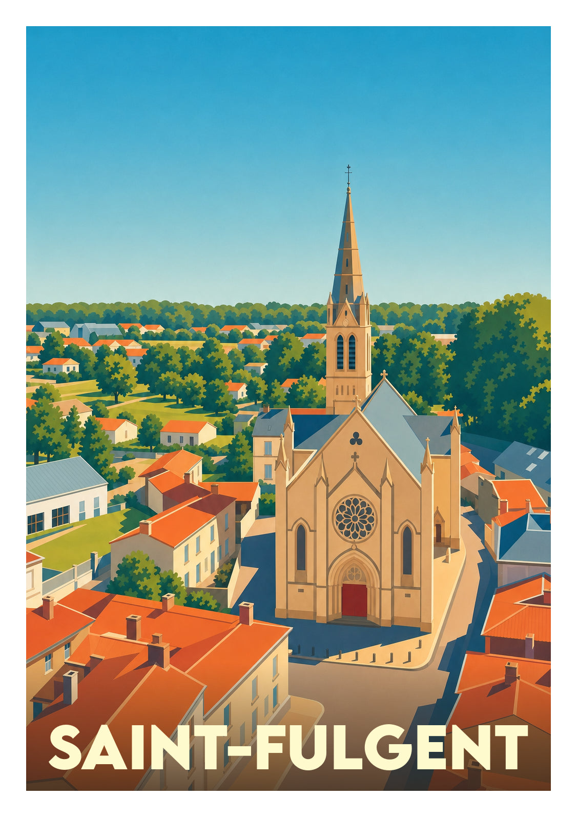 Affiche souvenir de Saint-Fulgent – image brute sans cadre