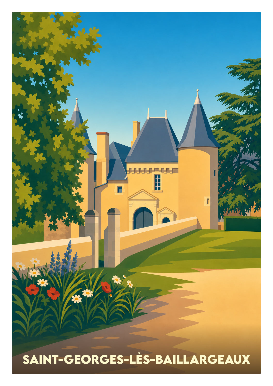 Affiche souvenir de Saint-Georges-lès-Baillargeaux – image brute sans cadre