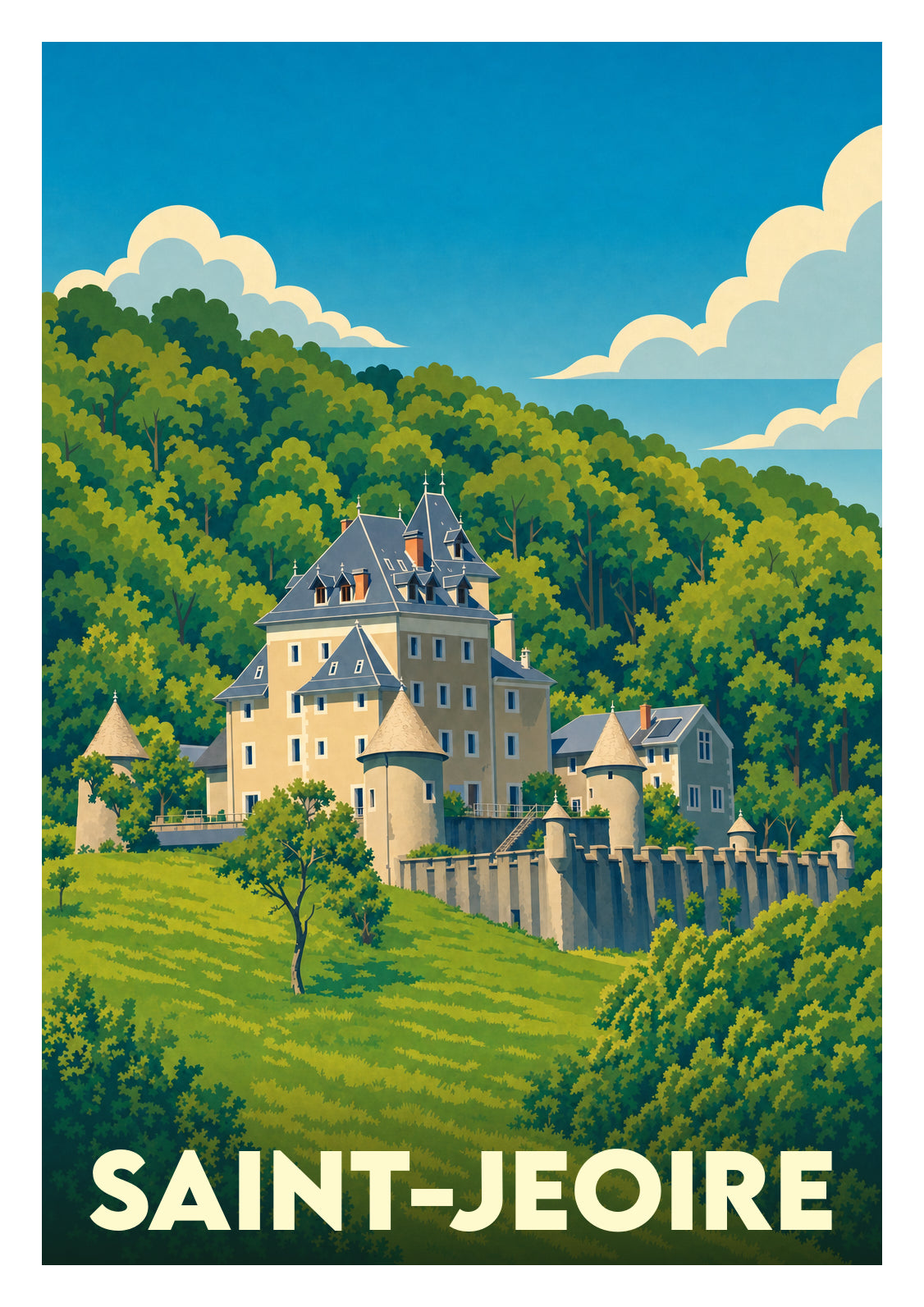 Affiche souvenir de Saint-Jeoire – image brute sans cadre