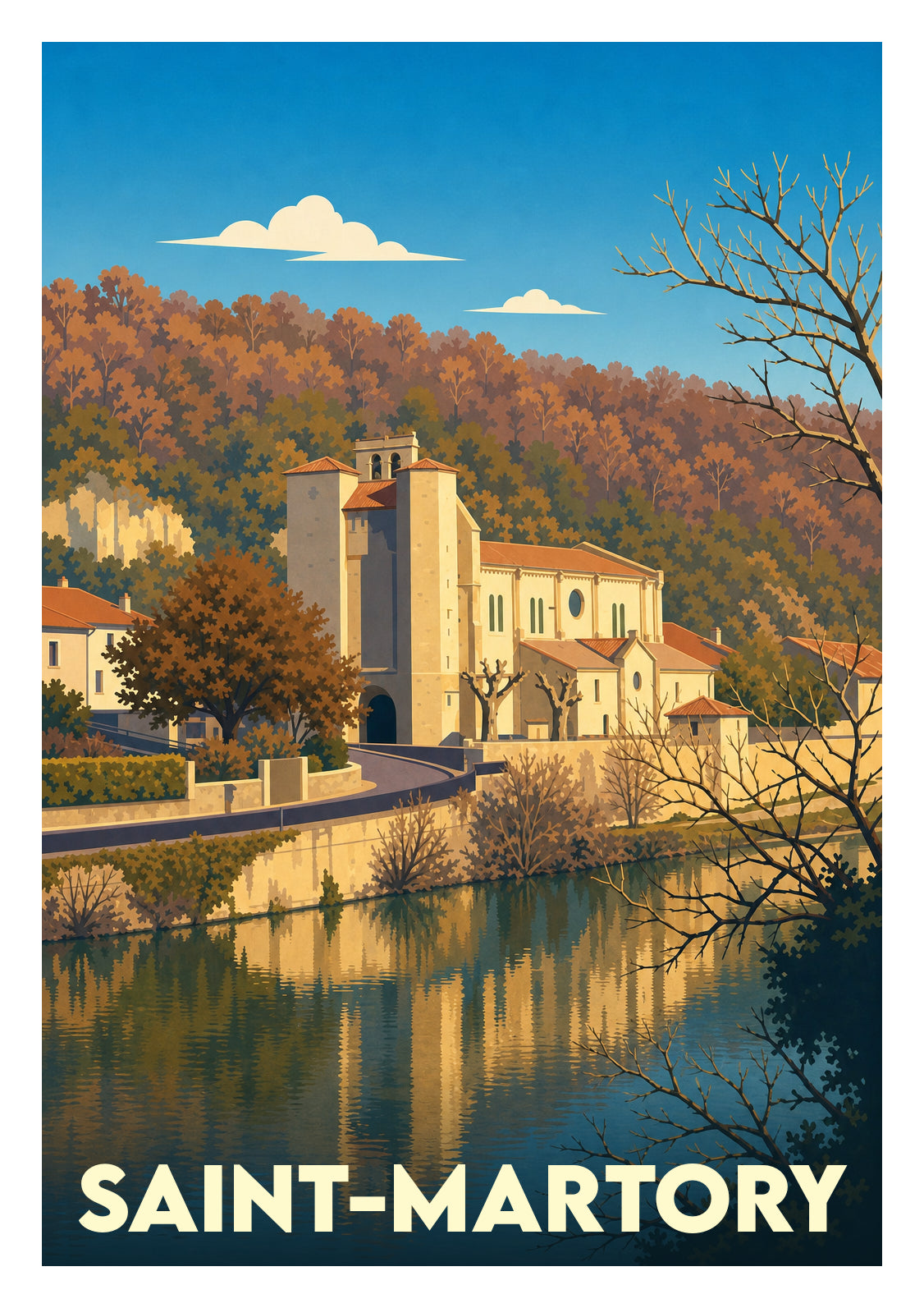 Affiche souvenir de Saint-Martory – image brute sans cadre