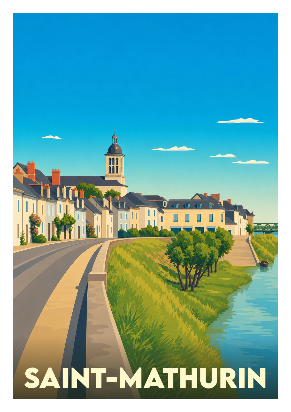 Affiche souvenir de Saint-Mathurin – image brute sans cadre