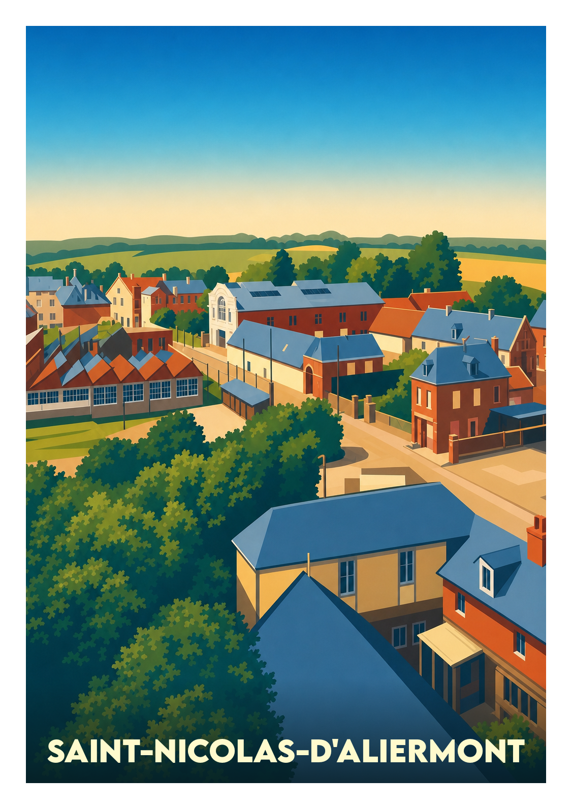 Affiche souvenir de Saint-Nicolas-d'Aliermont – image brute sans cadre