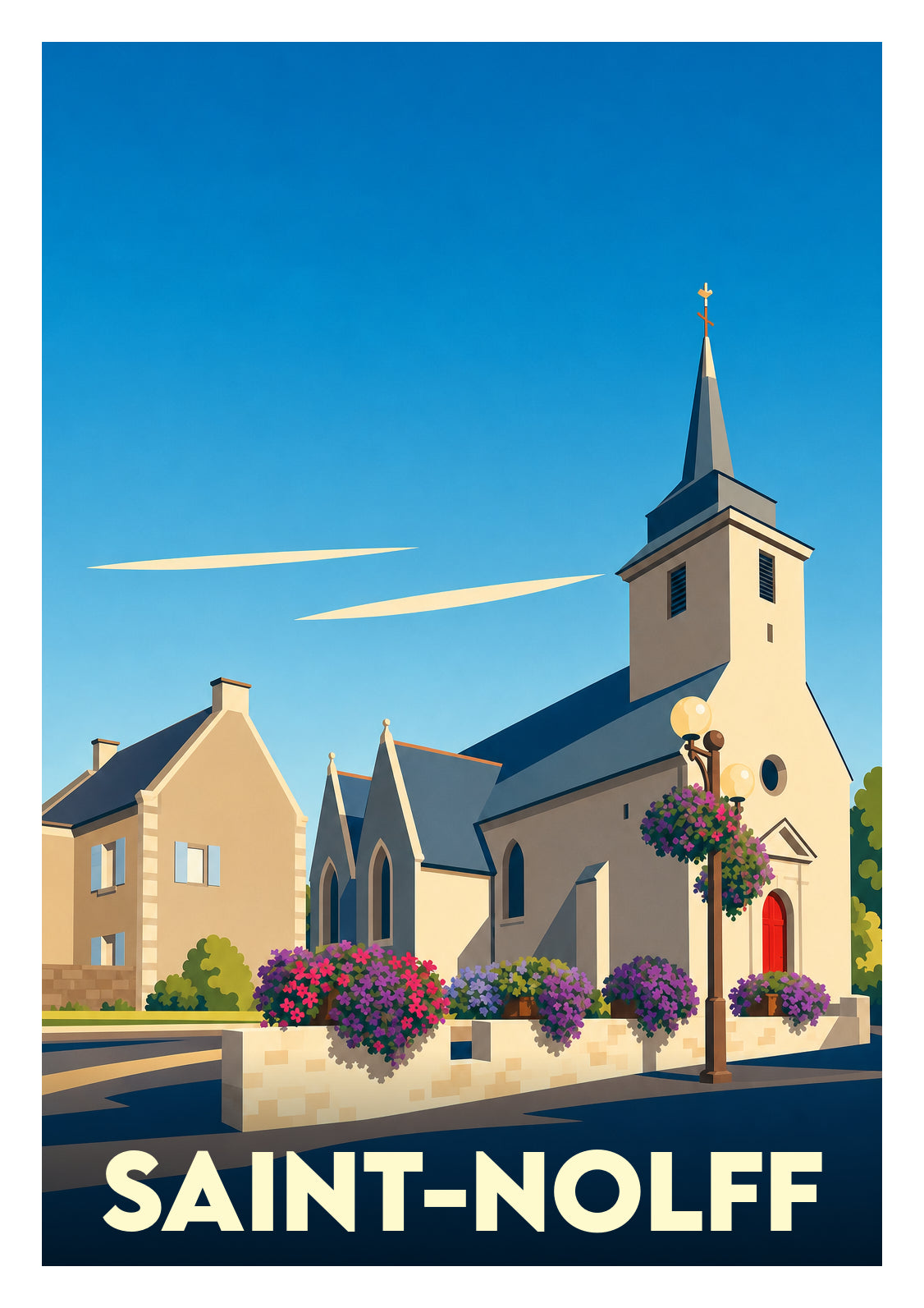 Affiche souvenir de Saint-Nolff – image brute sans cadre