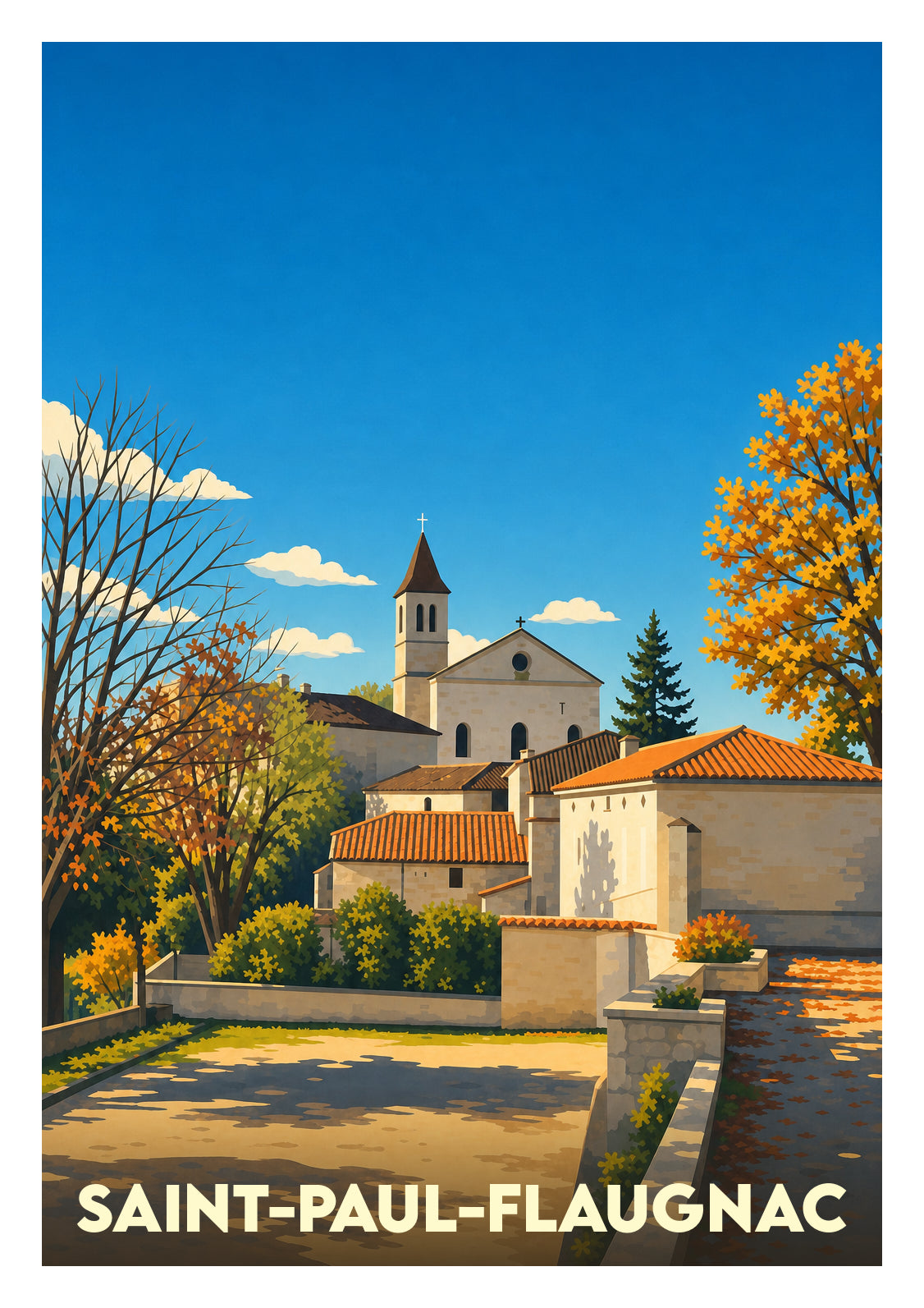 Affiche souvenir de Saint-Paul-Flaugnac – image brute sans cadre