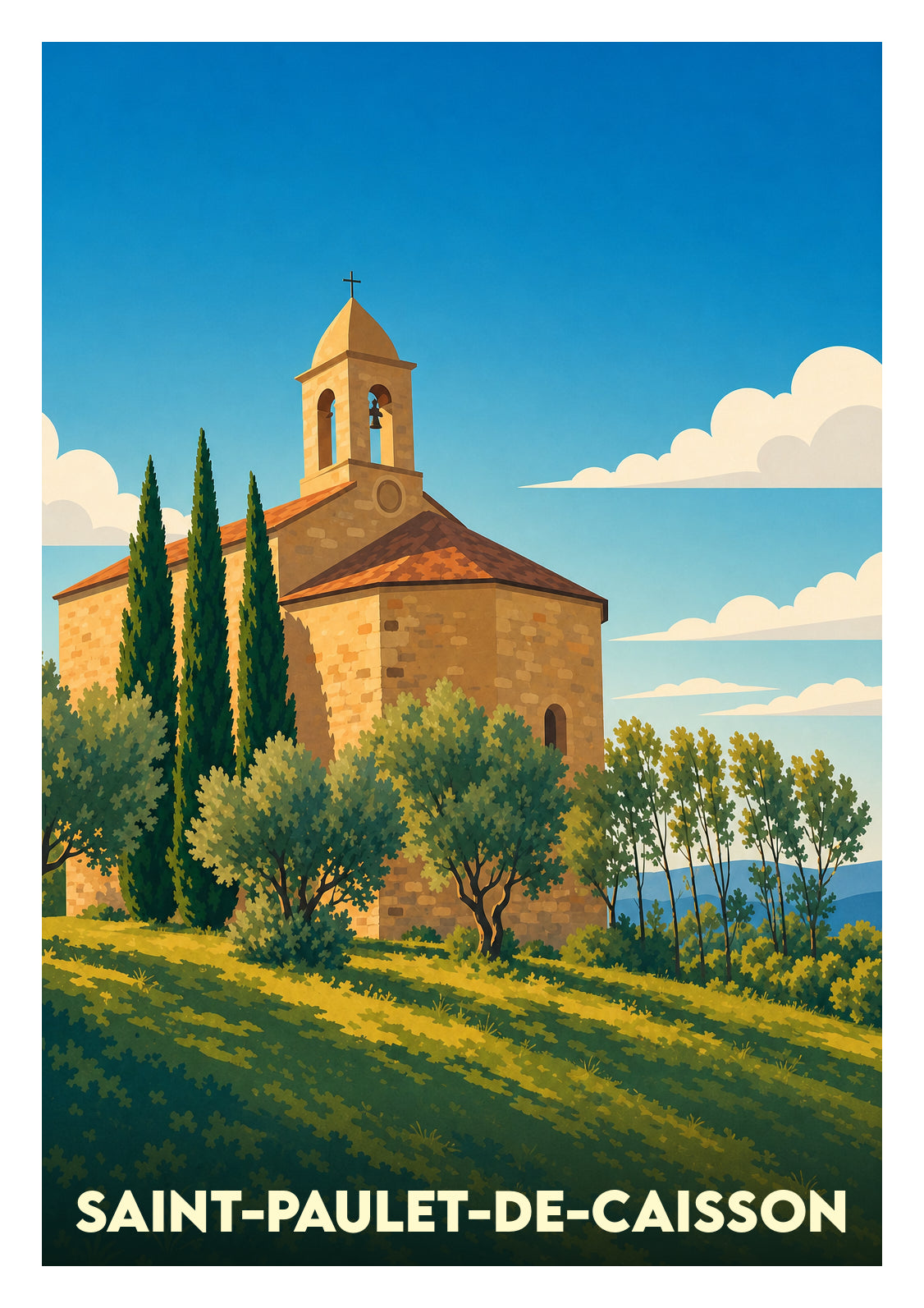 Affiche souvenir de Saint-Paulet-de-Caisson – image brute sans cadre