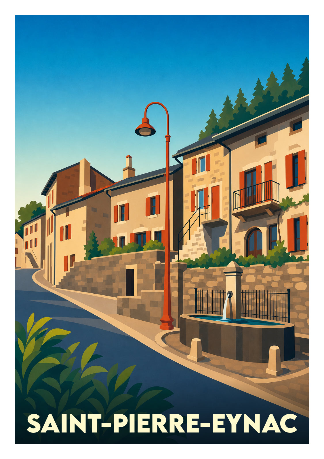 Affiche souvenir de Saint-Pierre-Eynac – image brute sans cadre