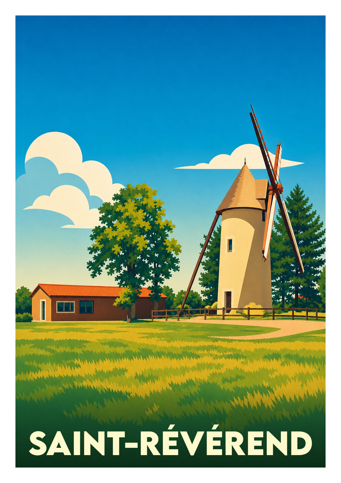 Affiche souvenir de Saint-Révérend – image brute sans cadre