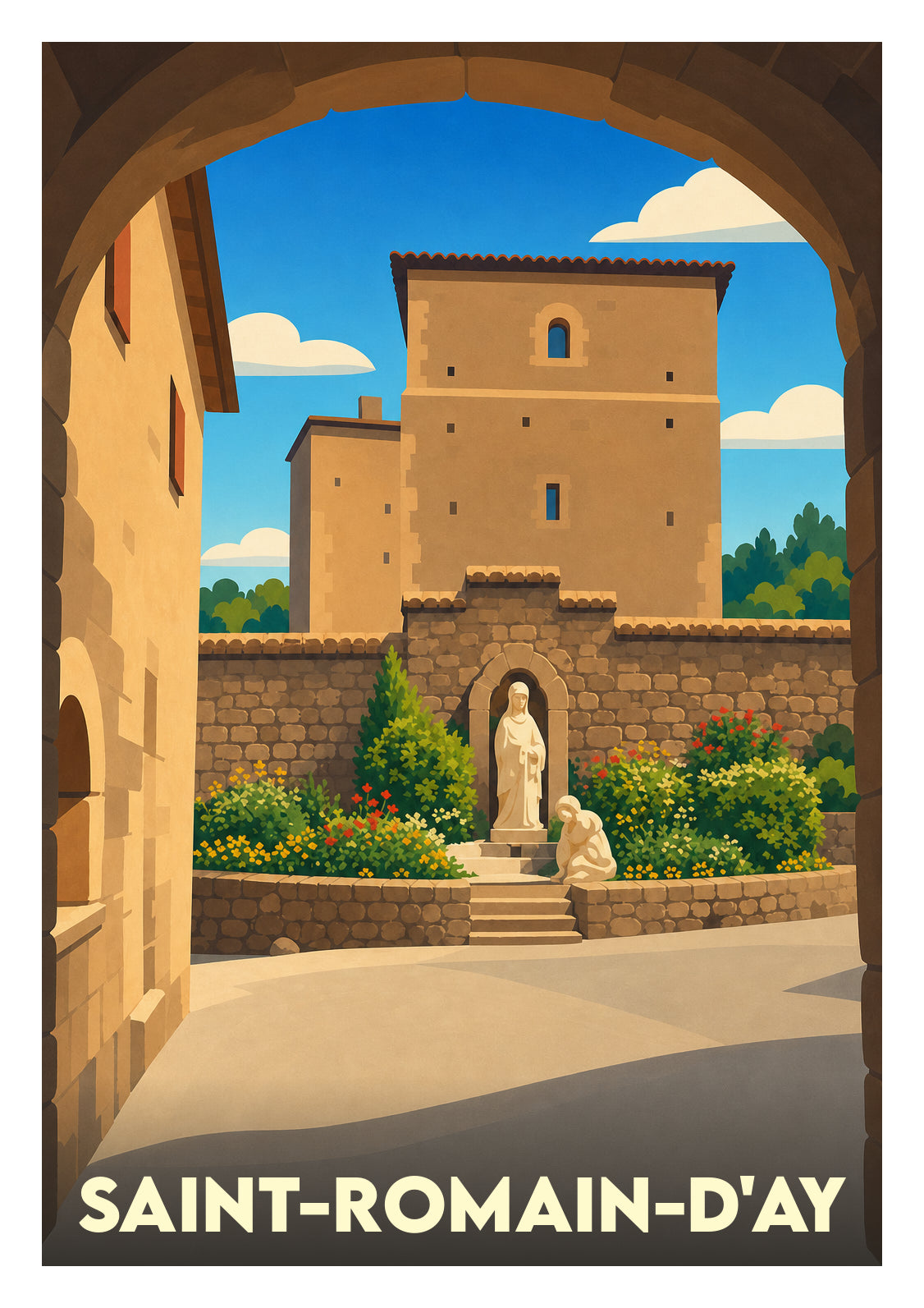 Affiche souvenir de Saint-Romain-d'Ay – image brute sans cadre