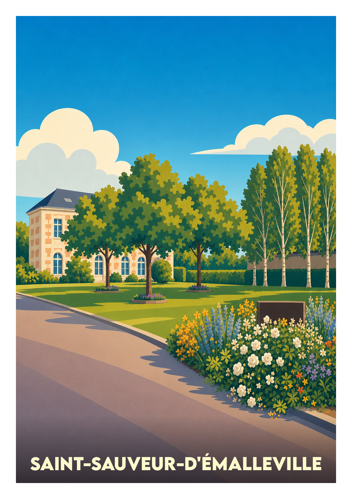 Affiche souvenir de Saint-Sauveur-d'Émalleville – image brute sans cadre