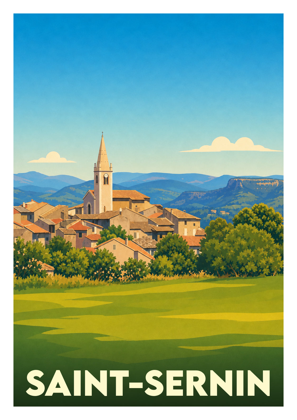 Affiche souvenir de Saint-Sernin – image brute sans cadre