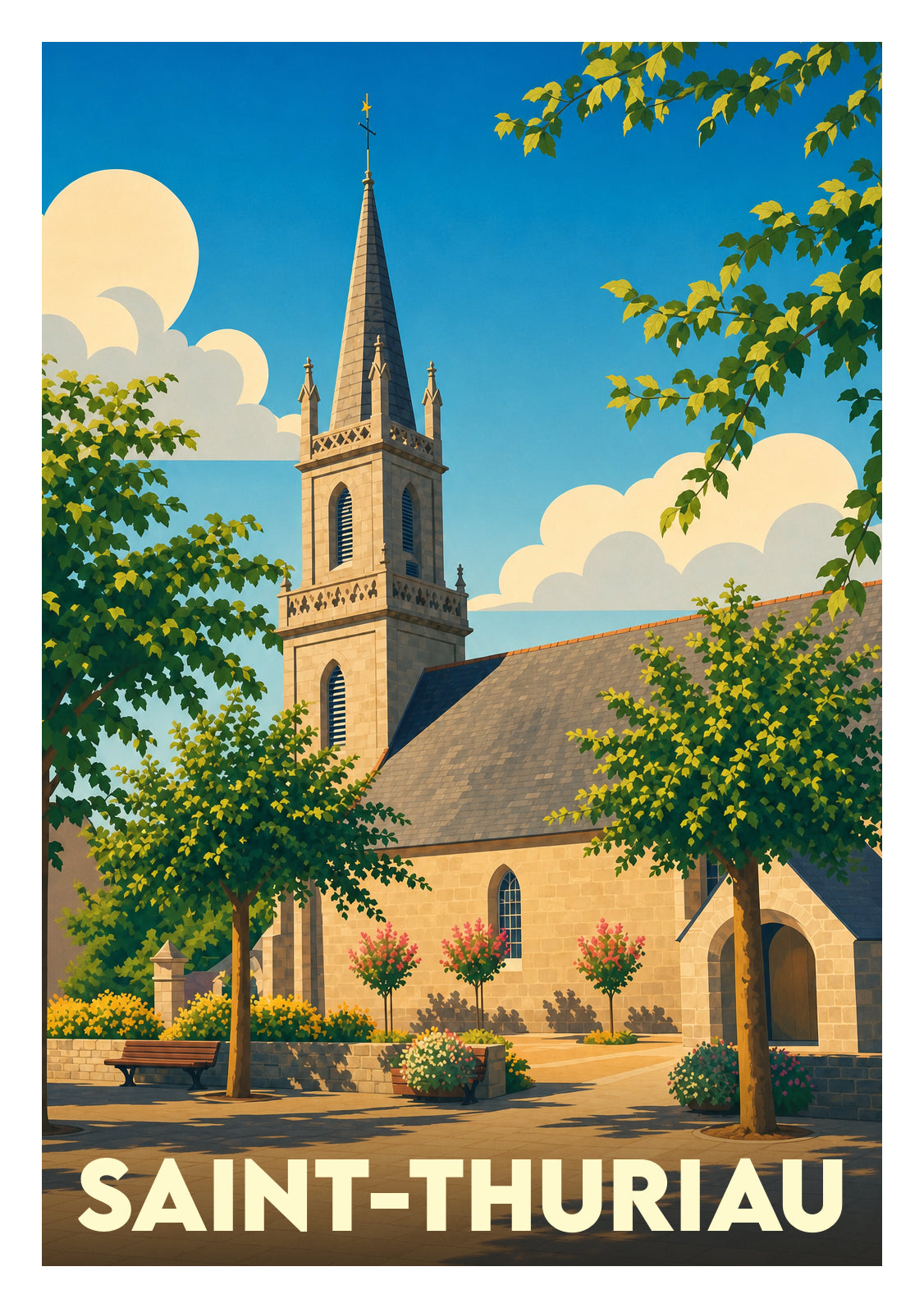 Affiche souvenir de Saint-Thuriau – image brute sans cadre