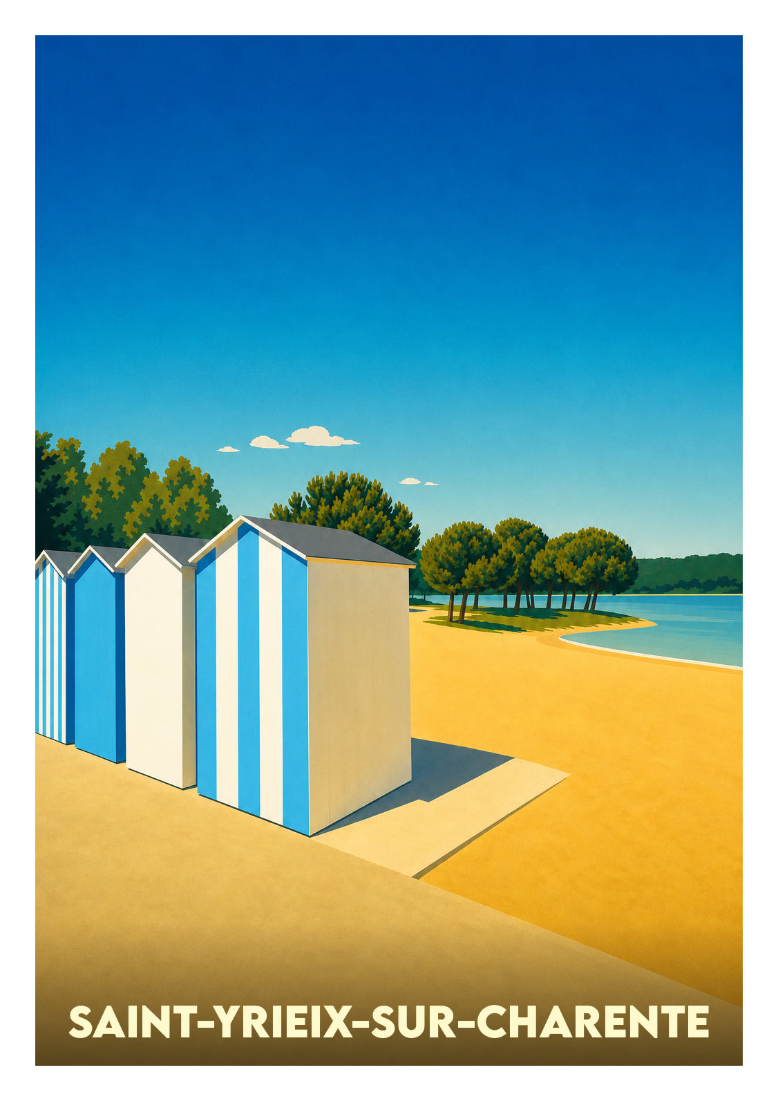Affiche souvenir de Saint-Yrieix-sur-Charente – image brute sans cadre