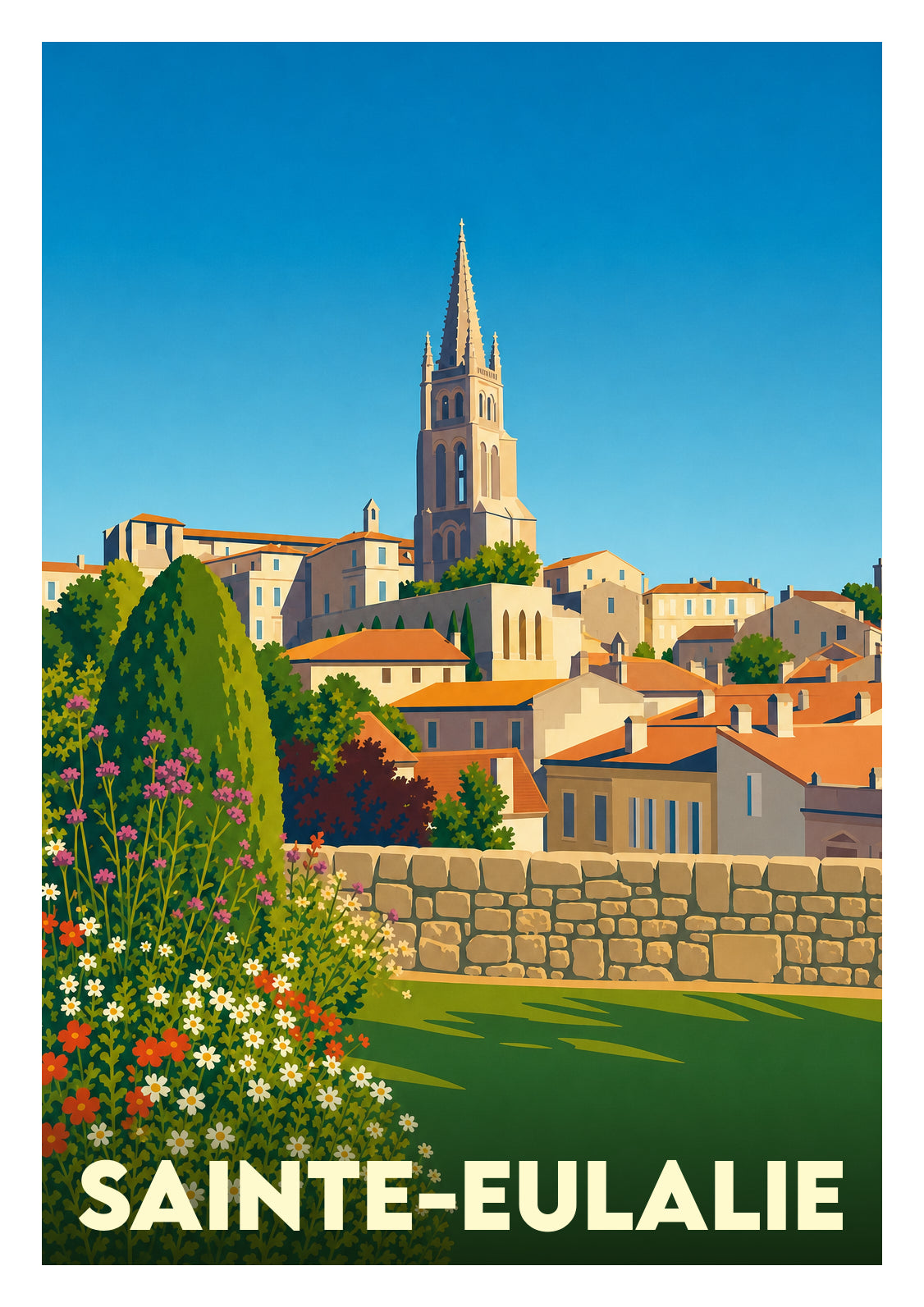 Affiche souvenir de Sainte-Eulalie – image brute sans cadre