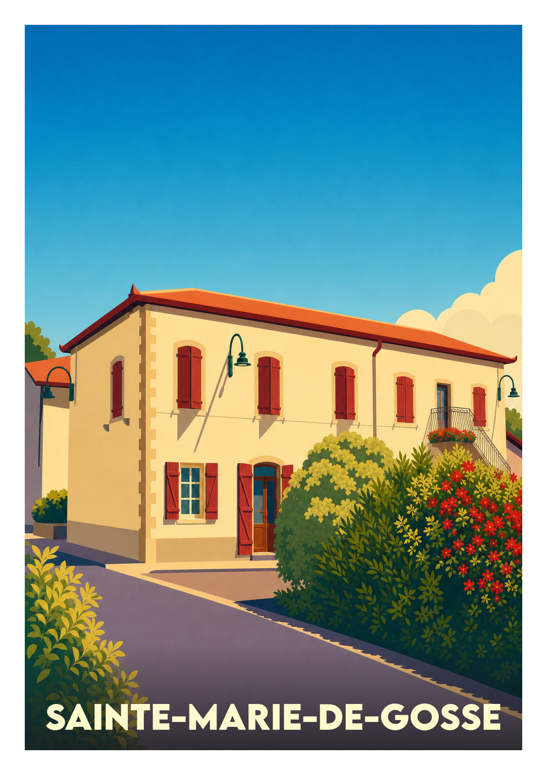 Affiche souvenir de Sainte-Marie-de-Gosse – image brute sans cadre