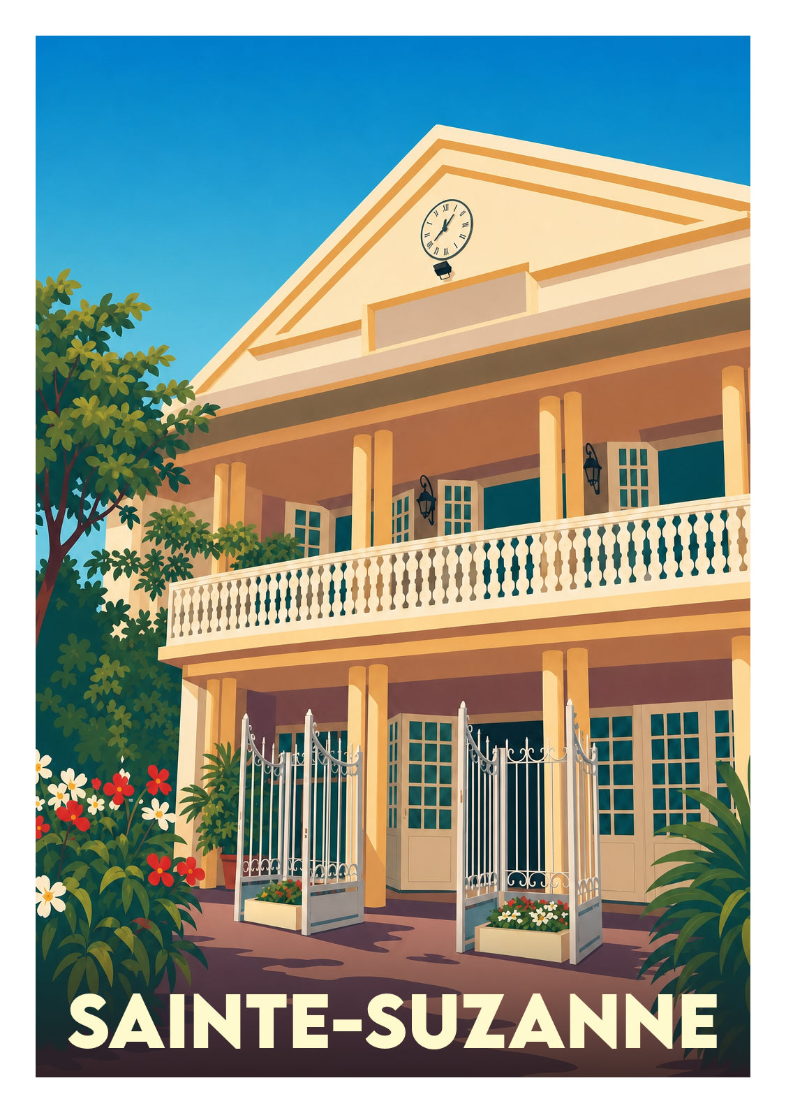 Affiche souvenir de Sainte-Suzanne – image brute sans cadre