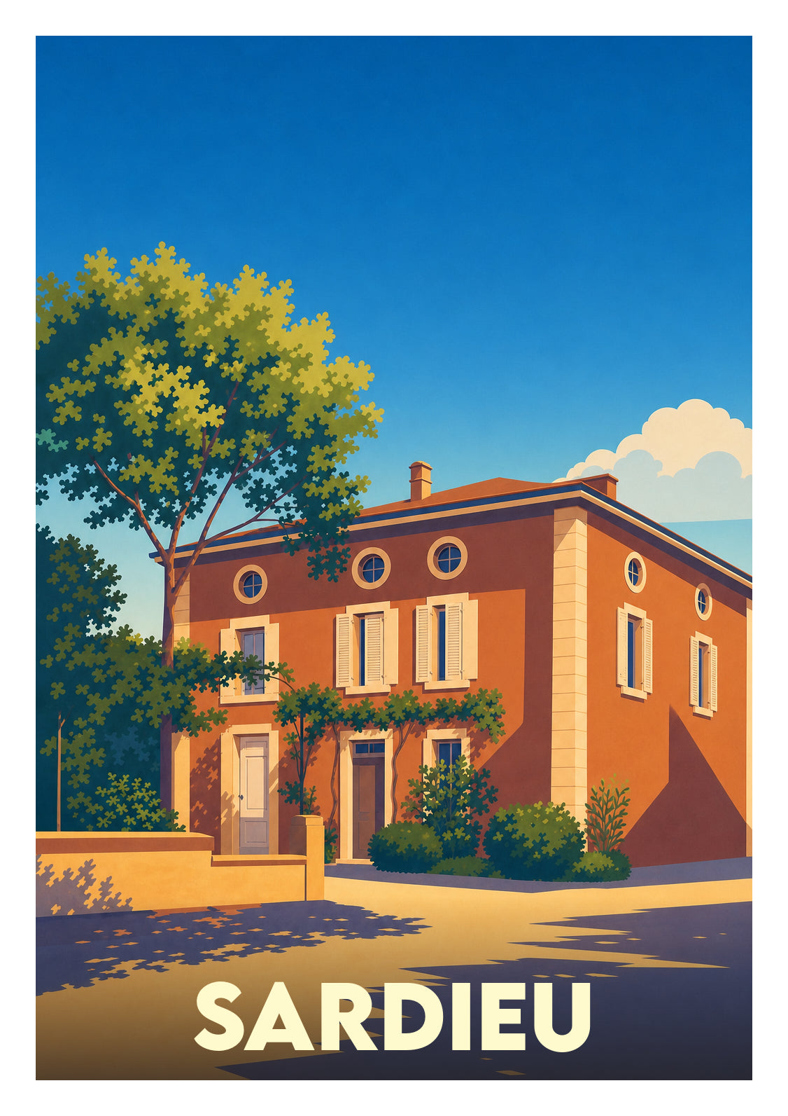 Affiche souvenir de Sardieu – image brute sans cadre