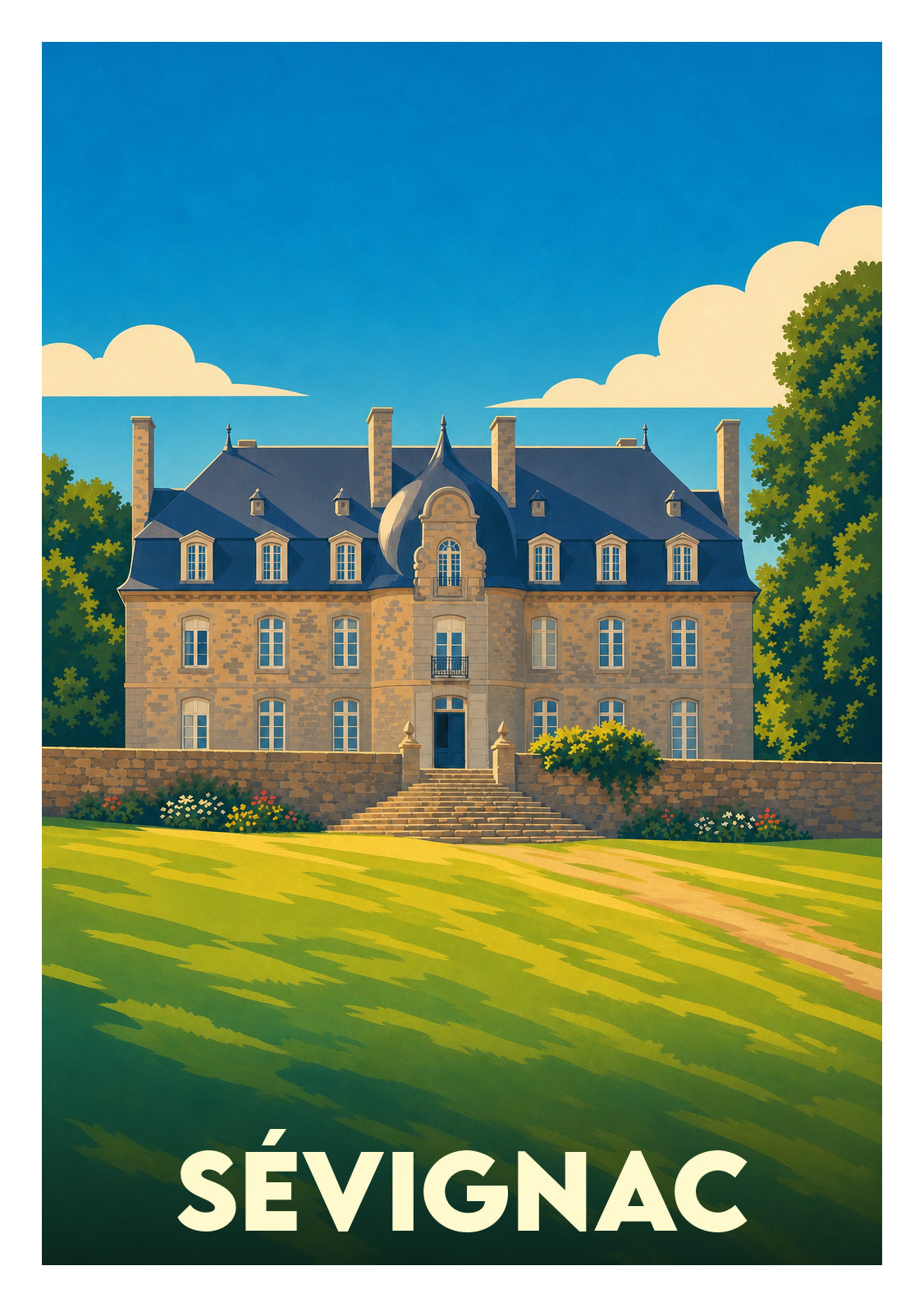 Affiche souvenir de Sévignac – image brute sans cadre