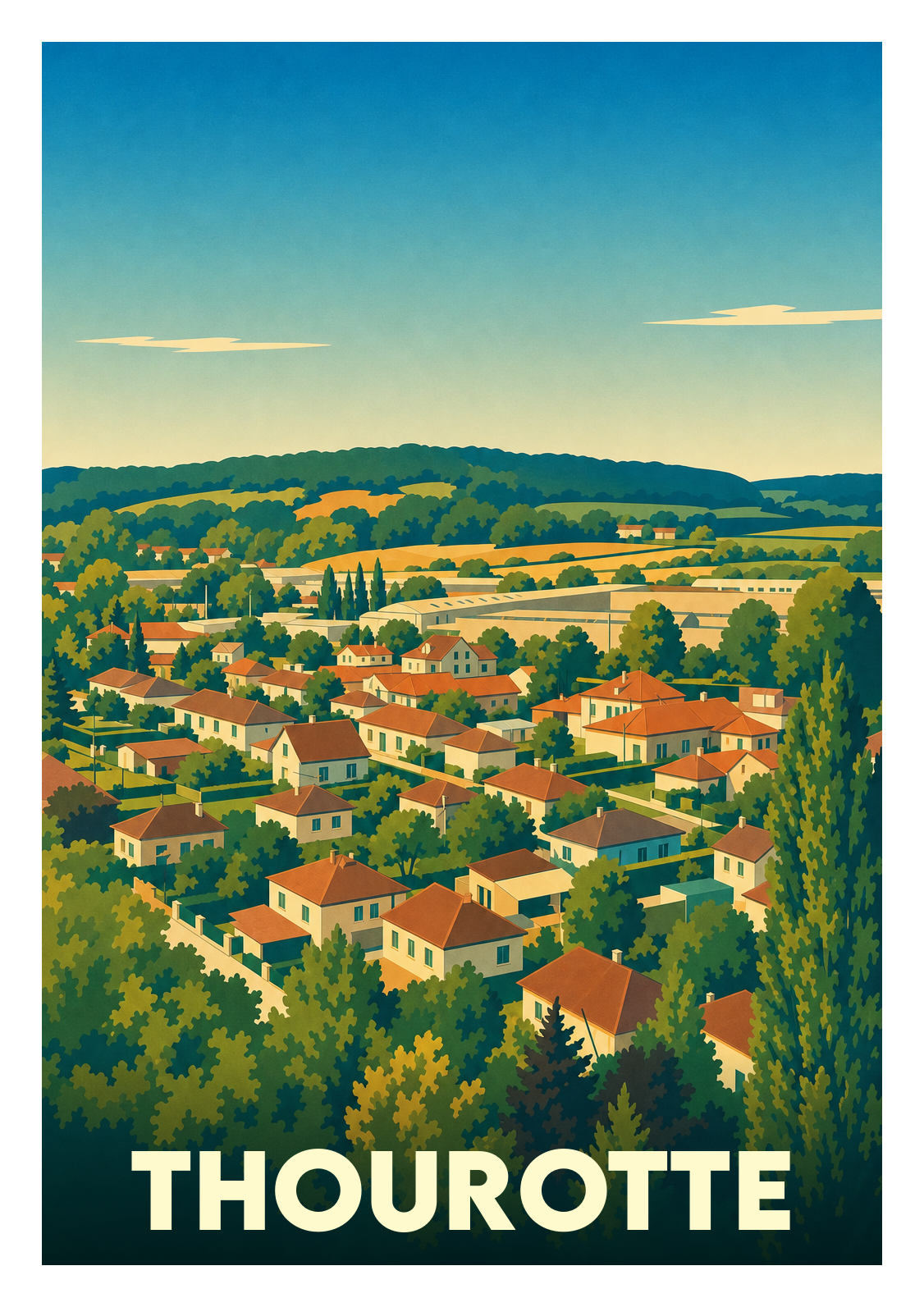 Affiche souvenir de Thourotte – image brute sans cadre