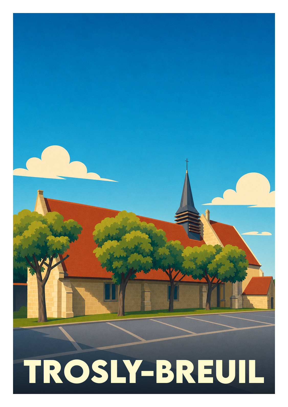 Affiche souvenir de Trosly-Breuil – image brute sans cadre