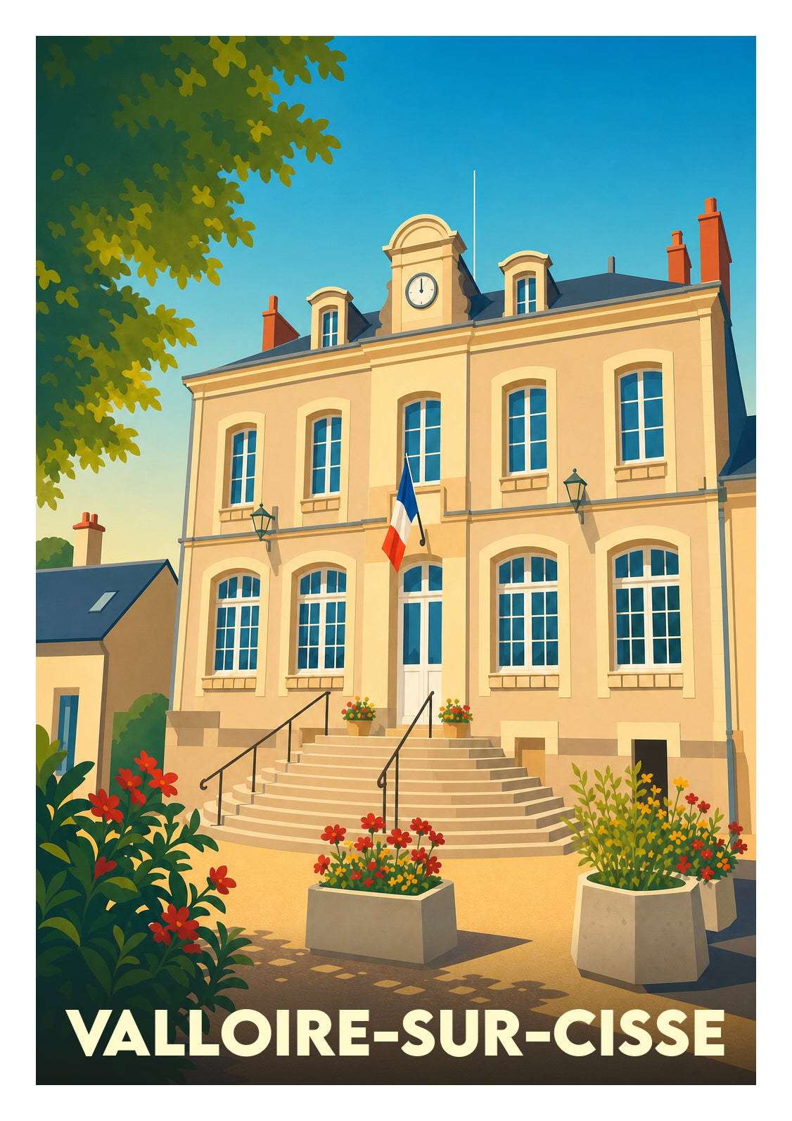 Affiche souvenir de Valloire-sur-Cisse – image brute sans cadre