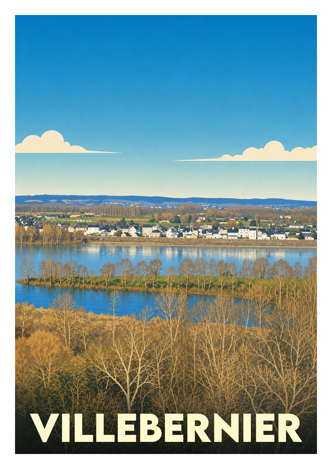 Affiche souvenir de Villebernier – image brute sans cadre
