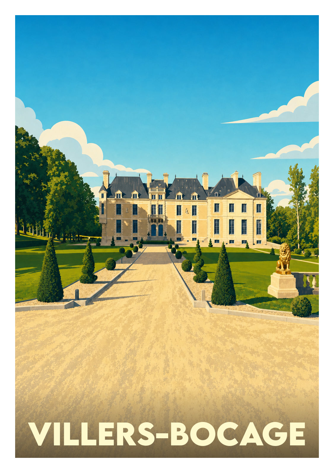 Affiche souvenir de Villers-Bocage – image brute sans cadre