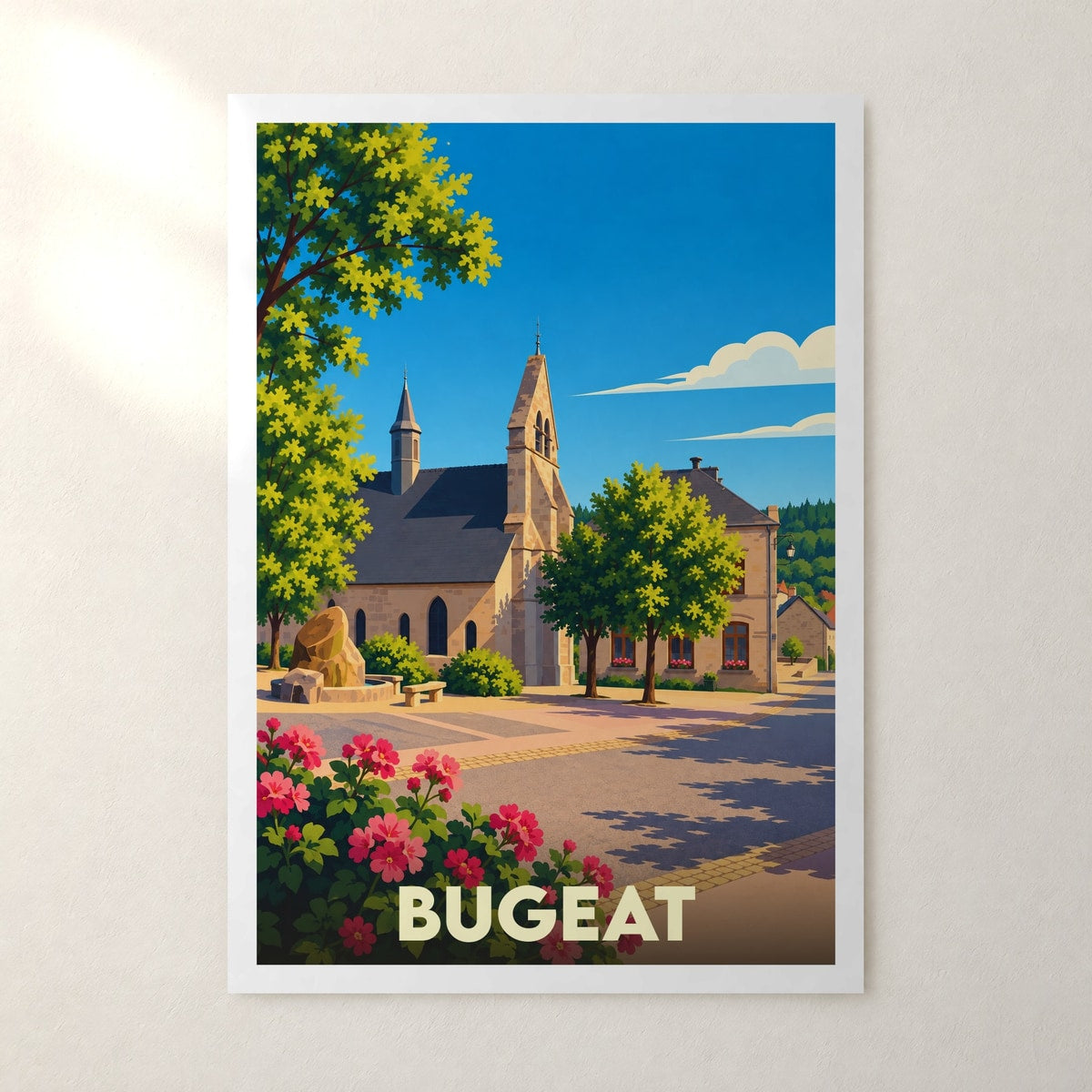 Affiche Bugeat – sans cadre, accrochée au mur