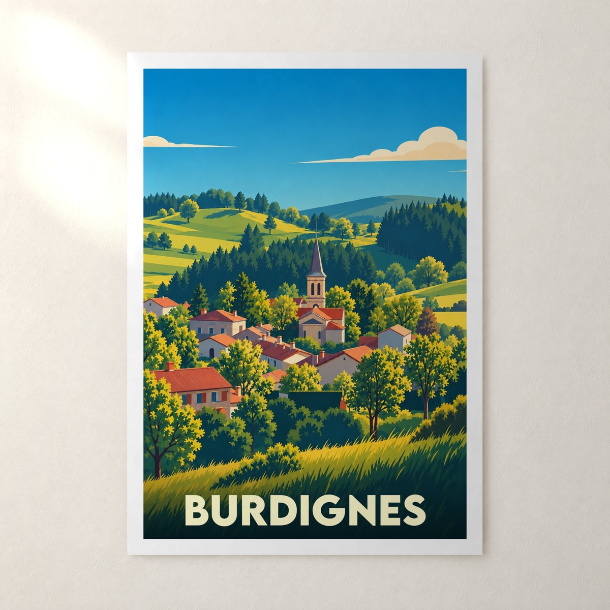 Affiche Burdignes – sans cadre, accrochée au mur