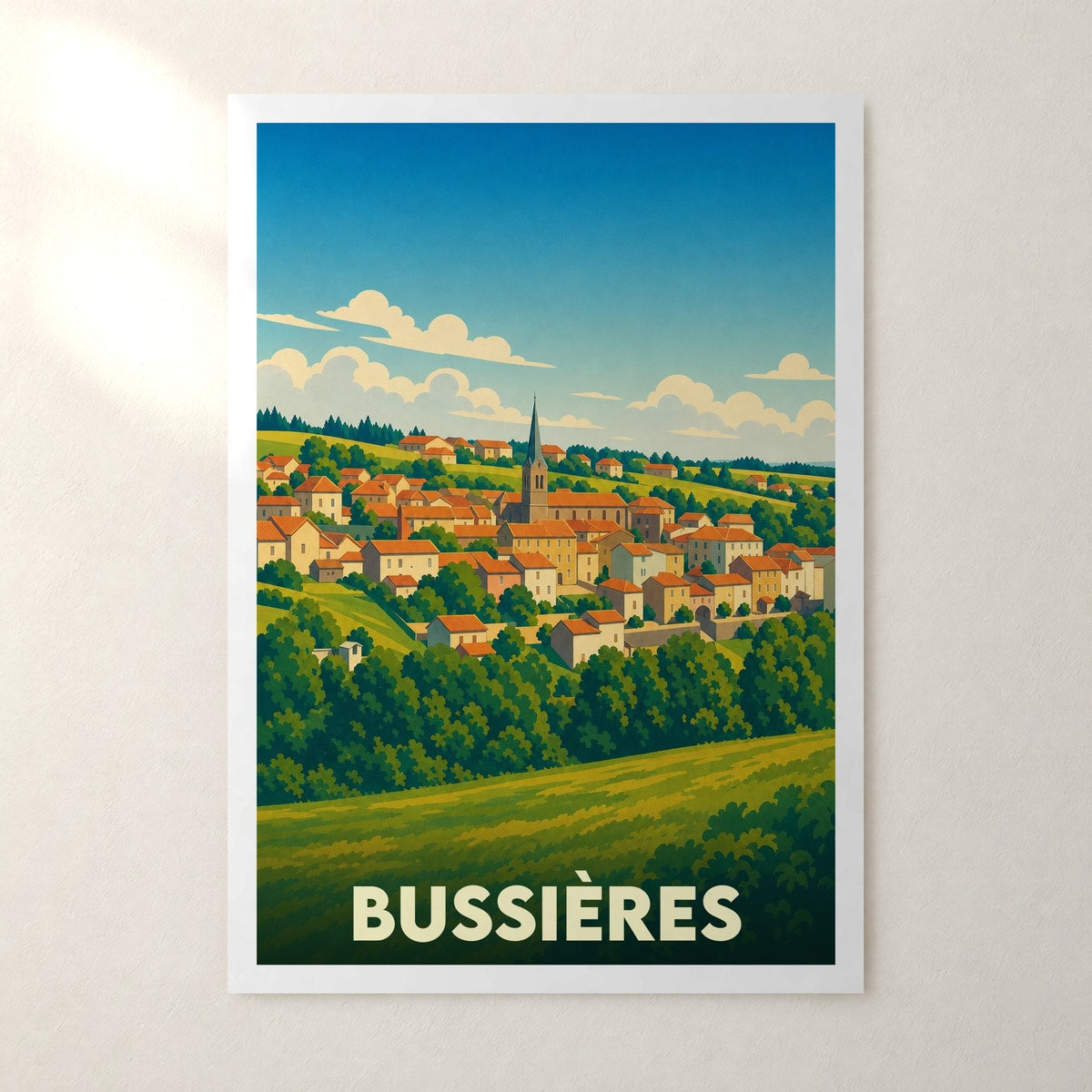 Affiche Bussières – sans cadre, accrochée au mur