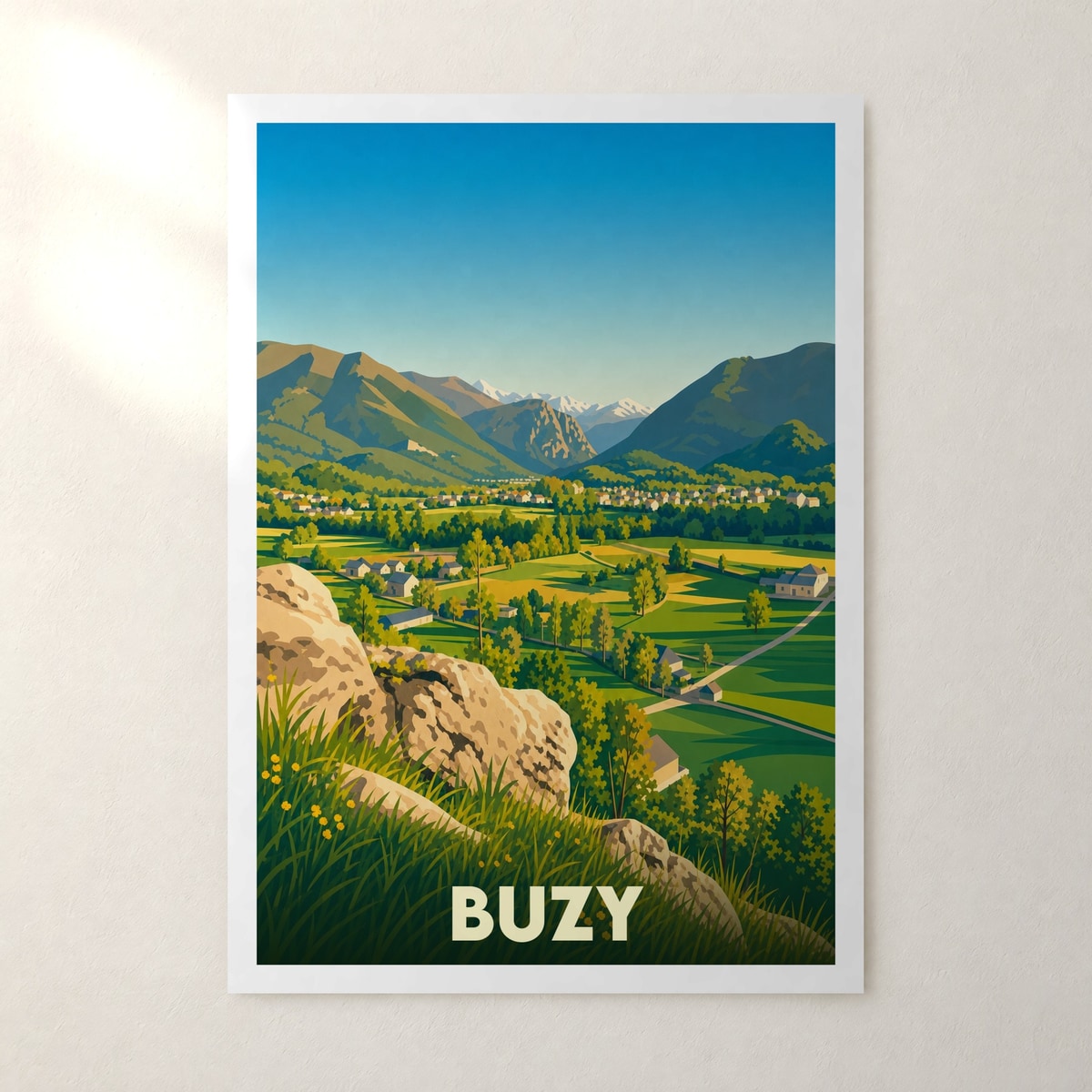 Affiche Buzy – sans cadre, accrochée au mur