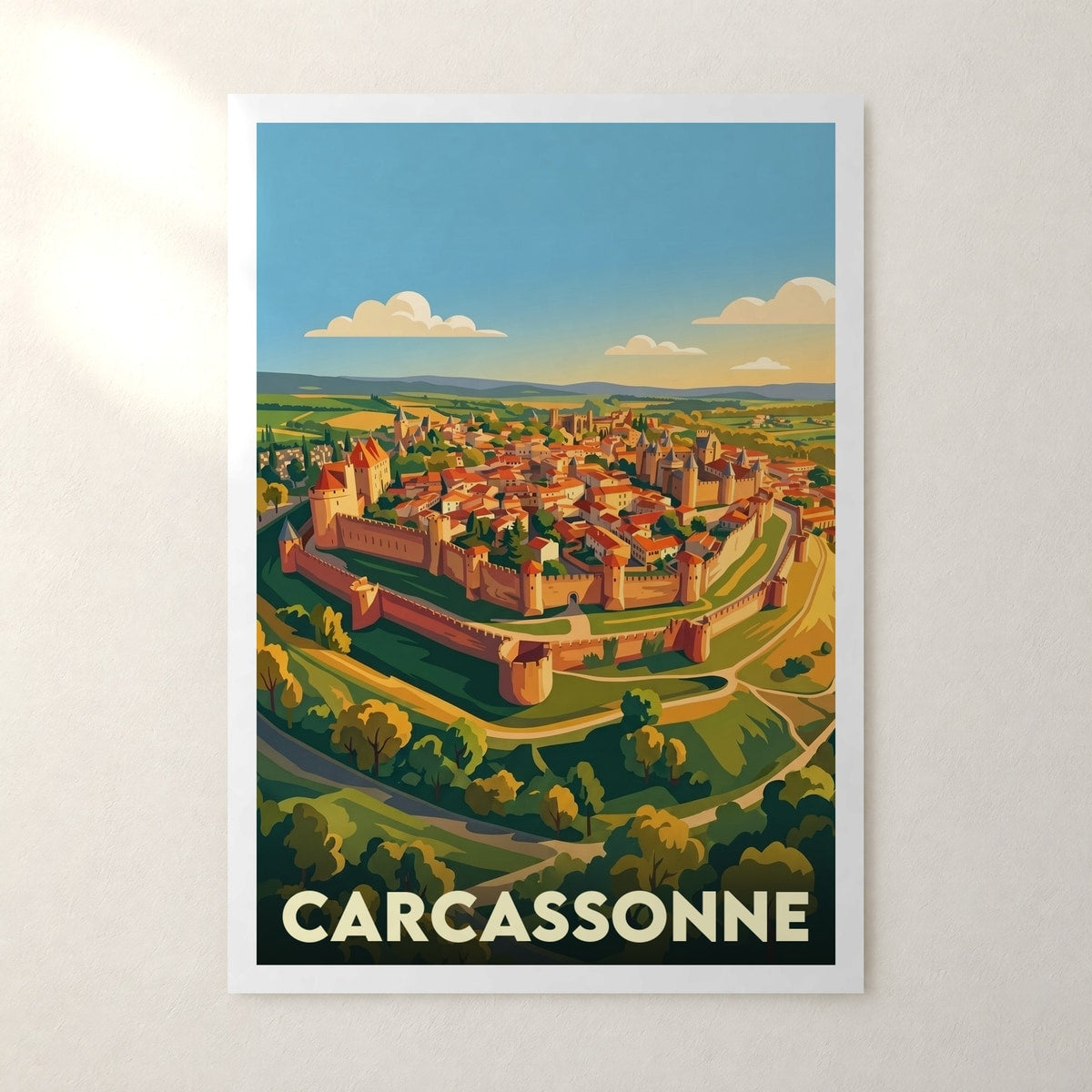 Affiche Carcassonne – sans cadre, accrochée au mur