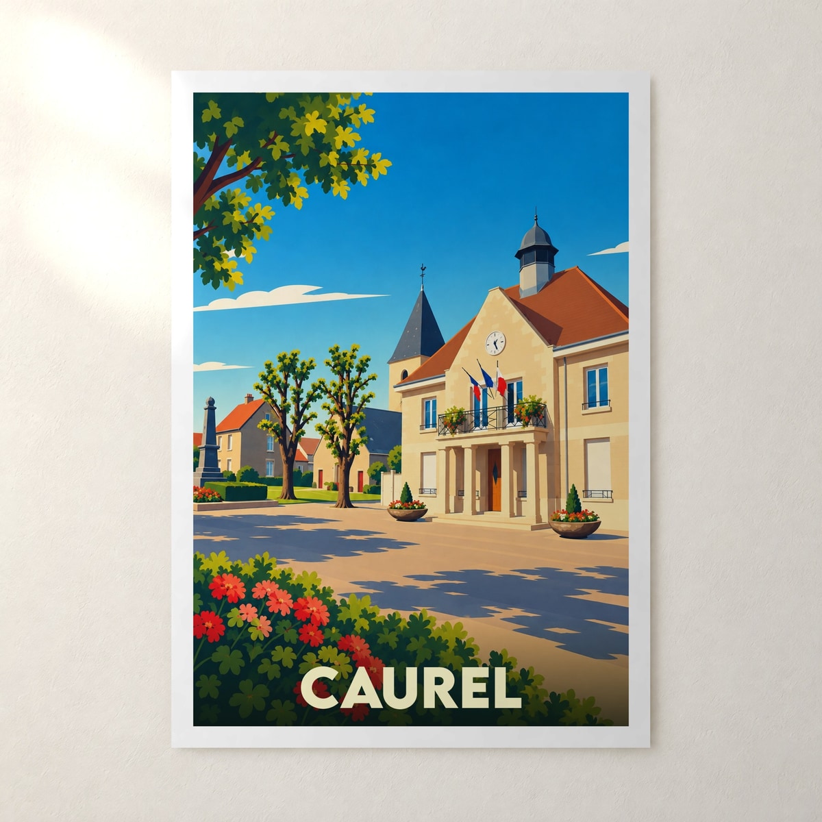 Affiche Caurel (Marne) – sans cadre, accrochée au mur