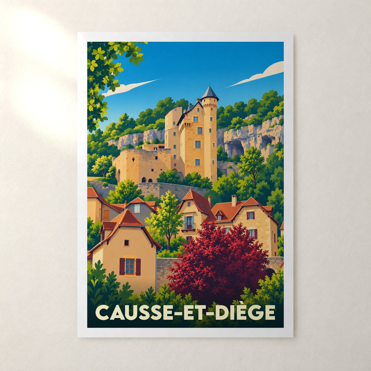 Affiche Causse-et-Diège – sans cadre, accrochée au mur