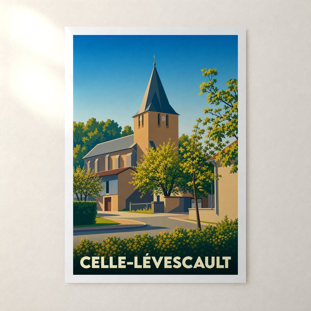 Affiche Celle-Lévescault – sans cadre, accrochée au mur