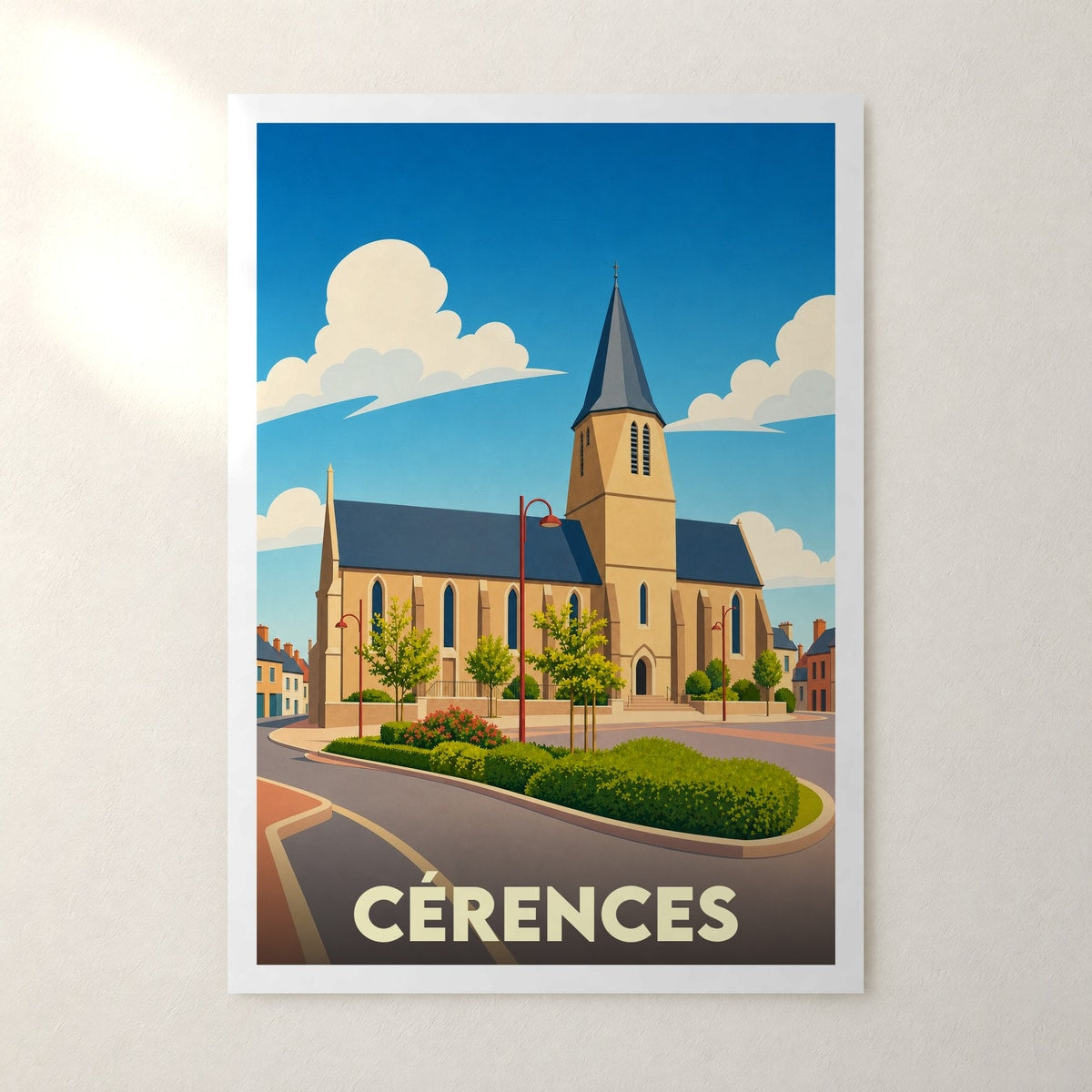 Affiche Cérences – sans cadre, accrochée au mur