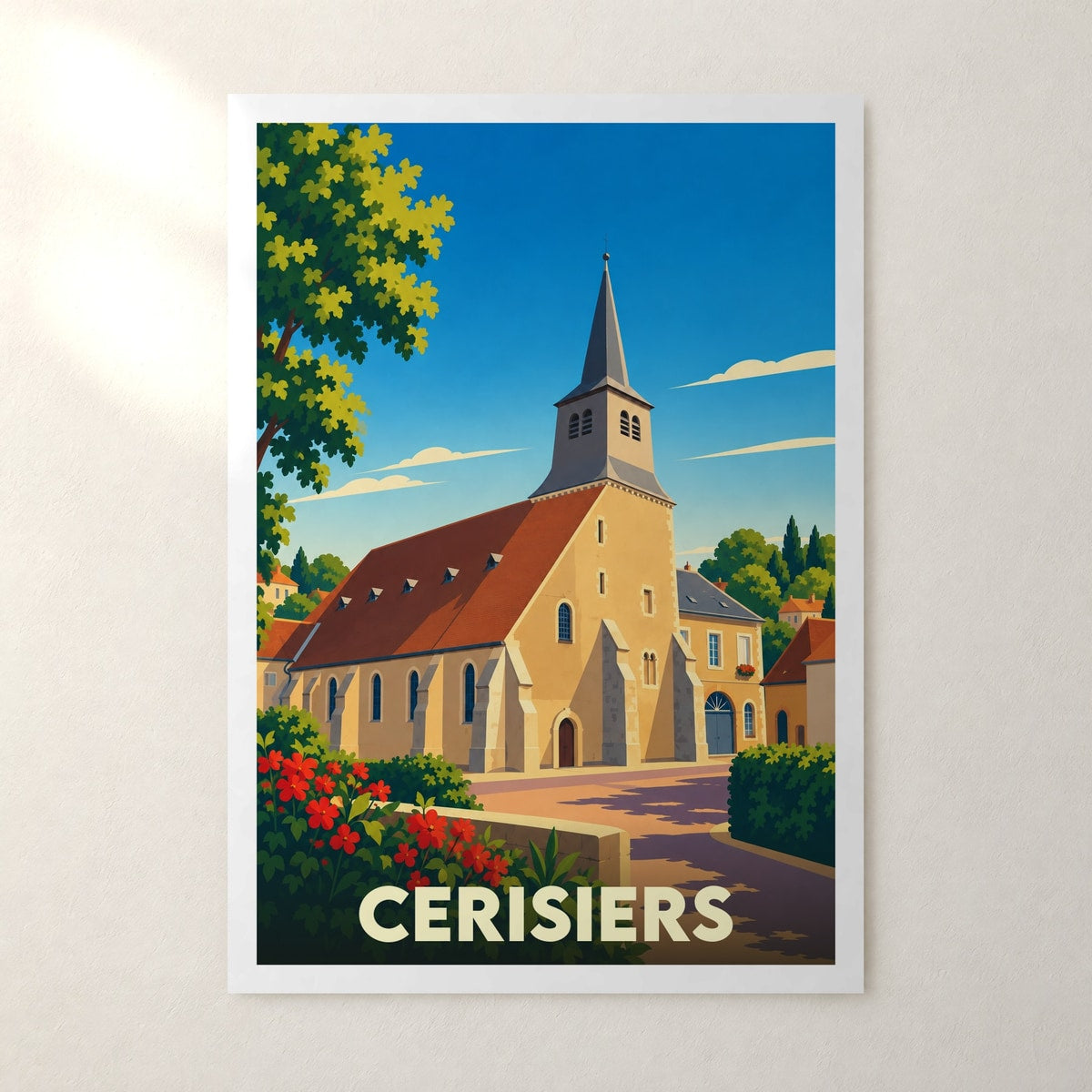Affiche Cerisiers – sans cadre, accrochée au mur