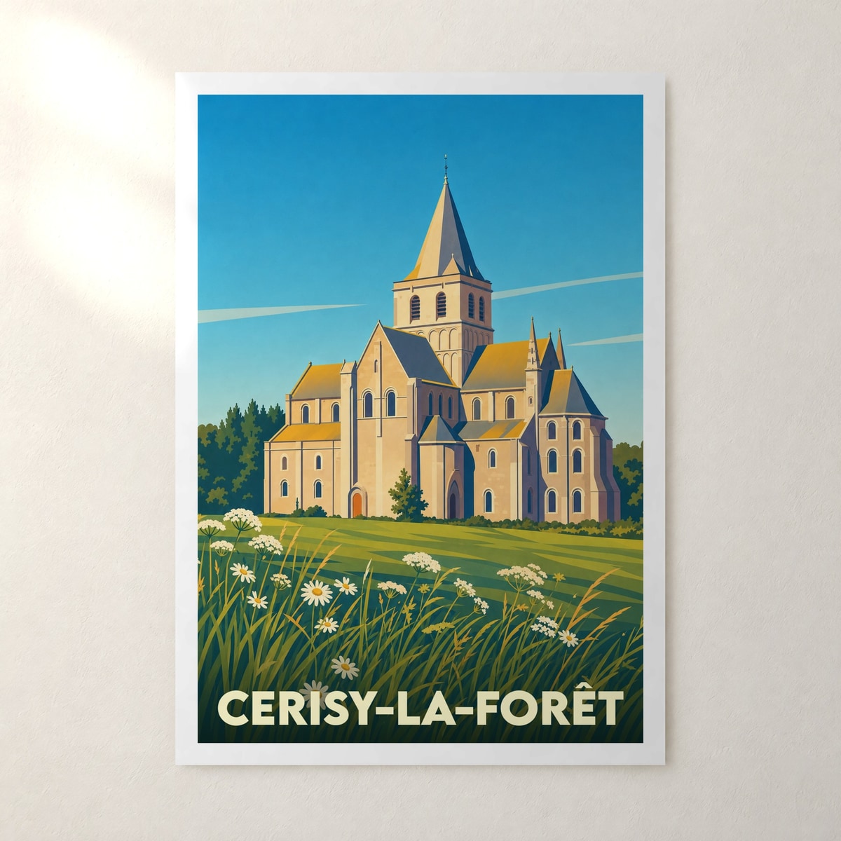 Affiche Cerisy-la-Forêt – sans cadre, accrochée au mur