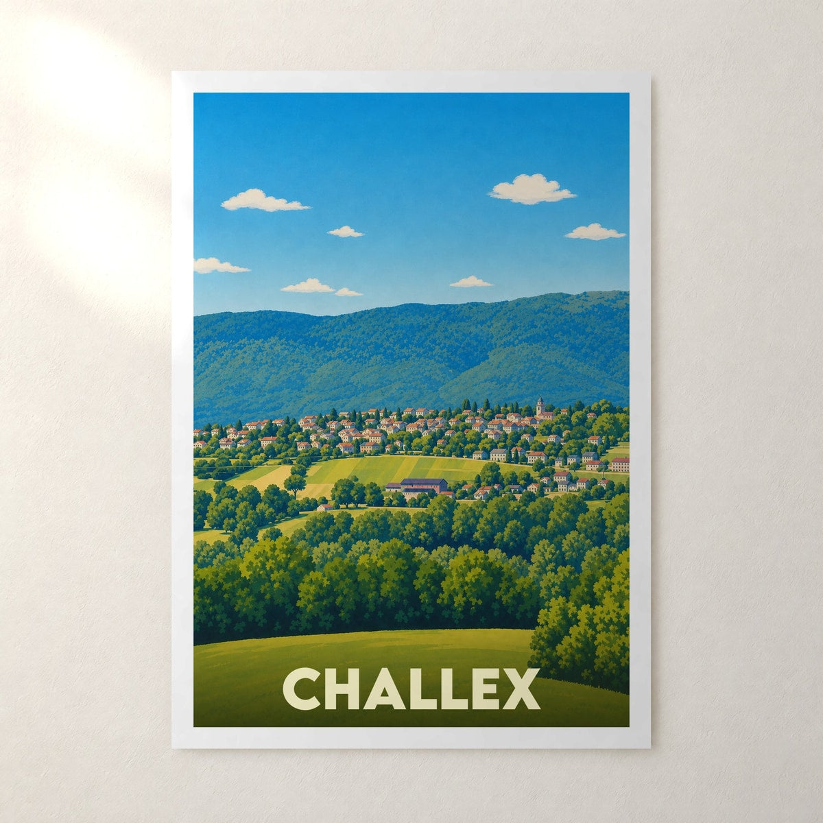 Affiche Challex – sans cadre, accrochée au mur
