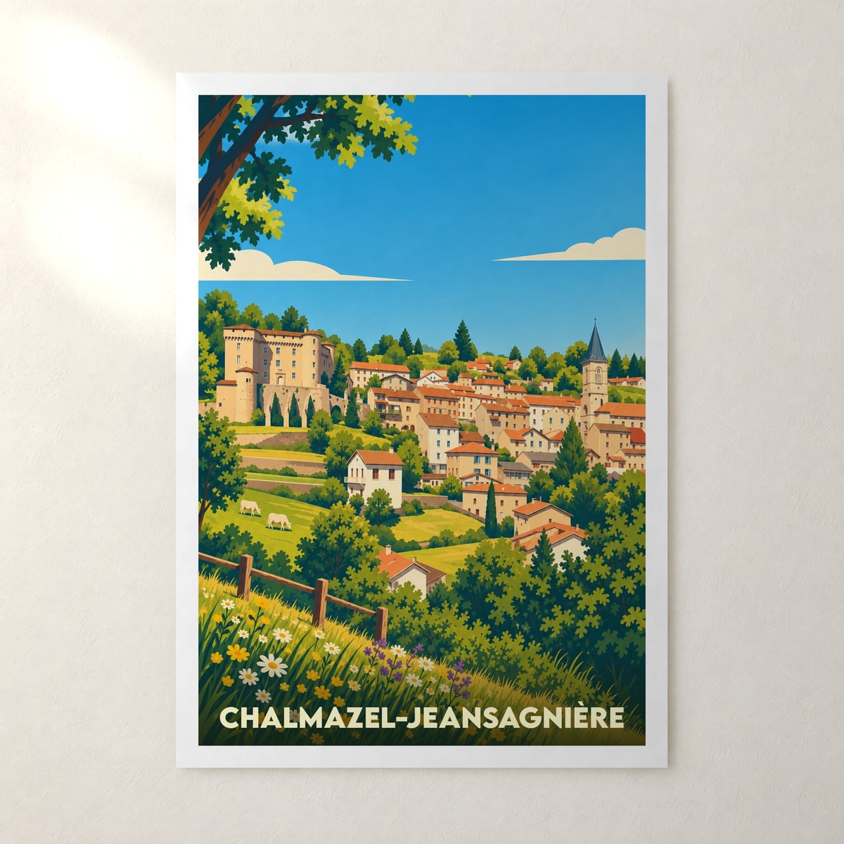 Affiche Chalmazel-Jeansagnière – sans cadre, accrochée au mur