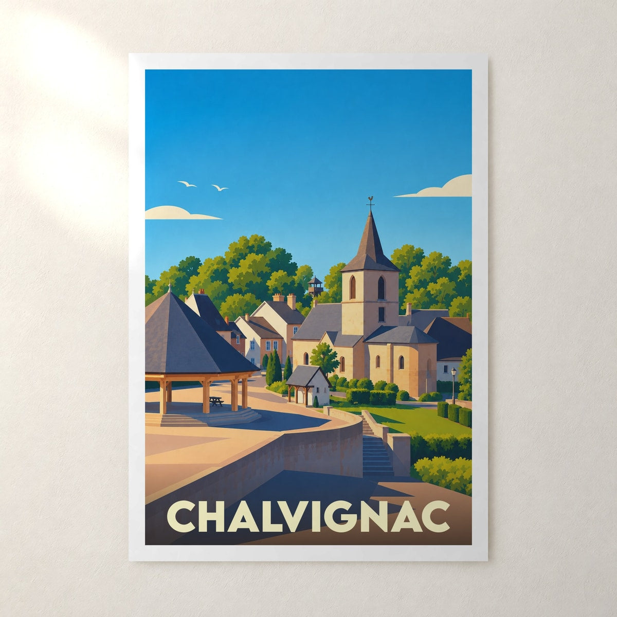 Affiche Chalvignac – sans cadre, accrochée au mur